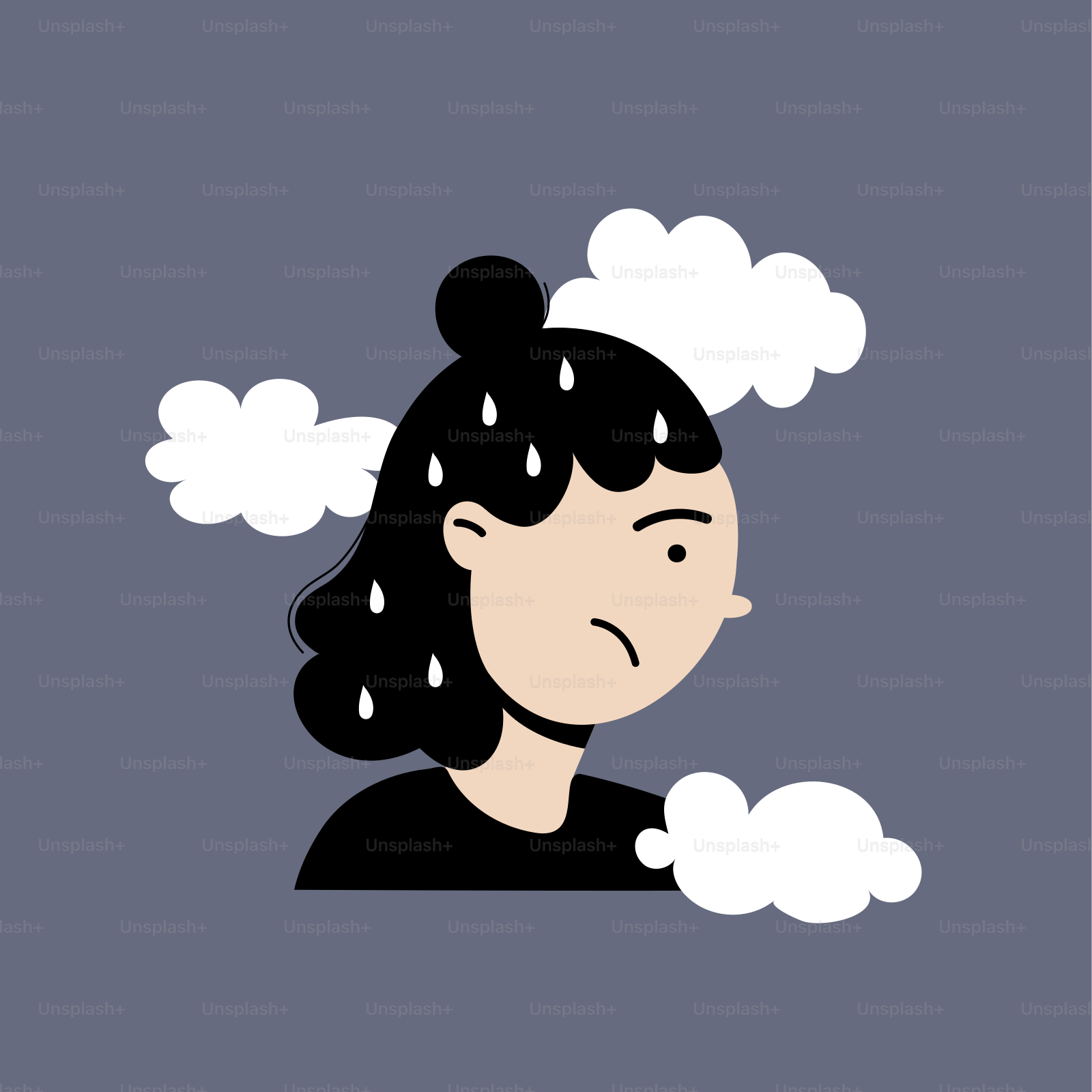 A woman with her head in the clouds
