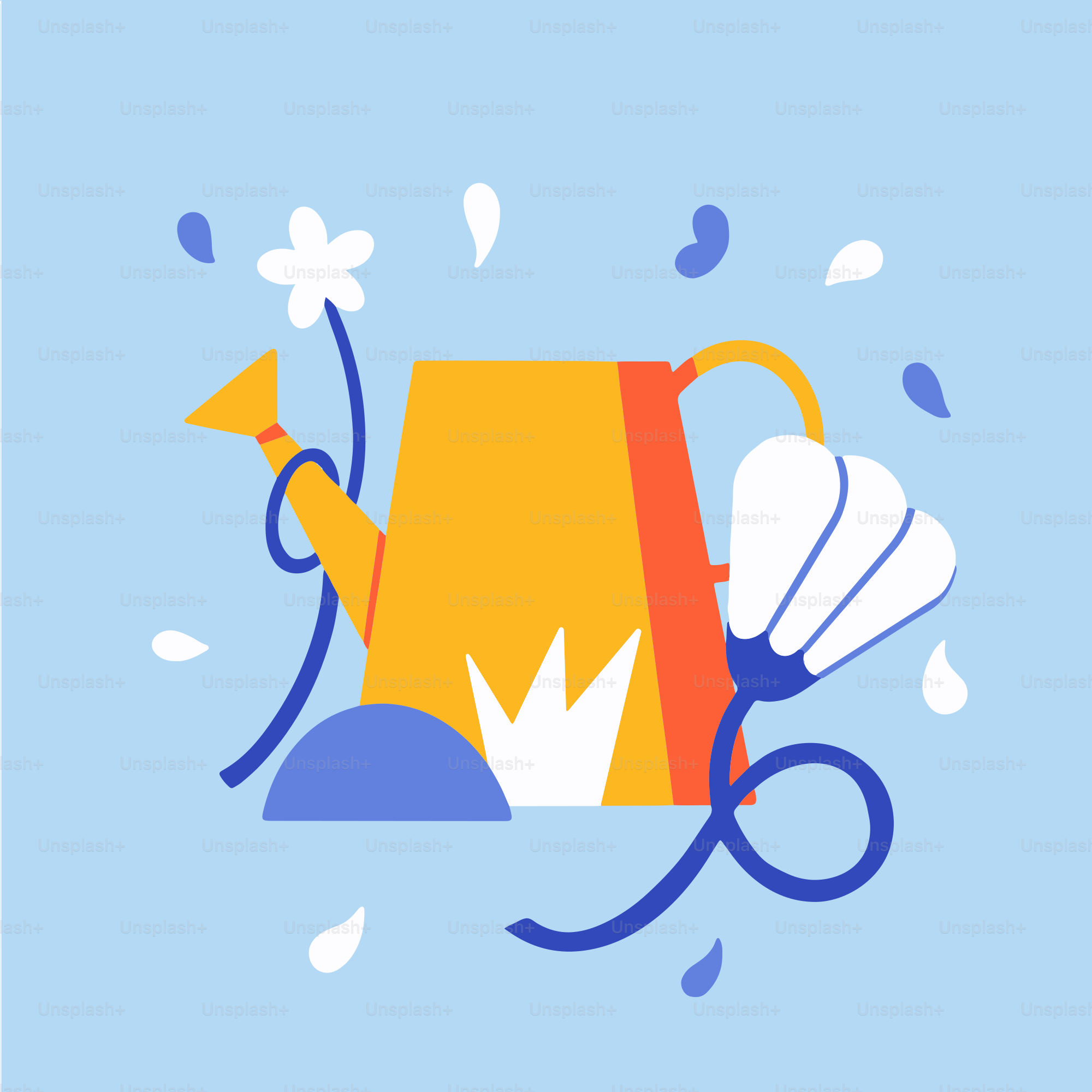 A blue background with a picture of a yellow and orange tent