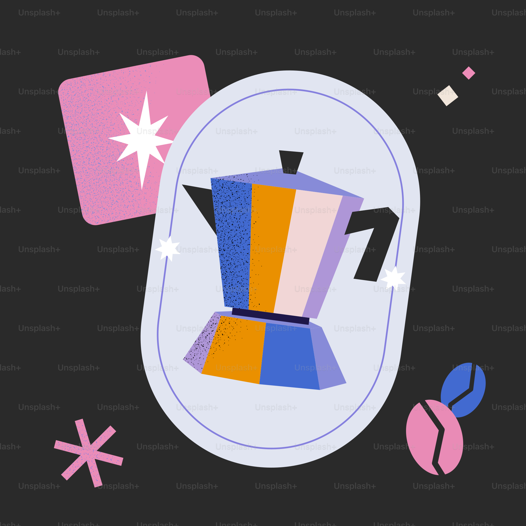 A picture of a coffee pot on a plate