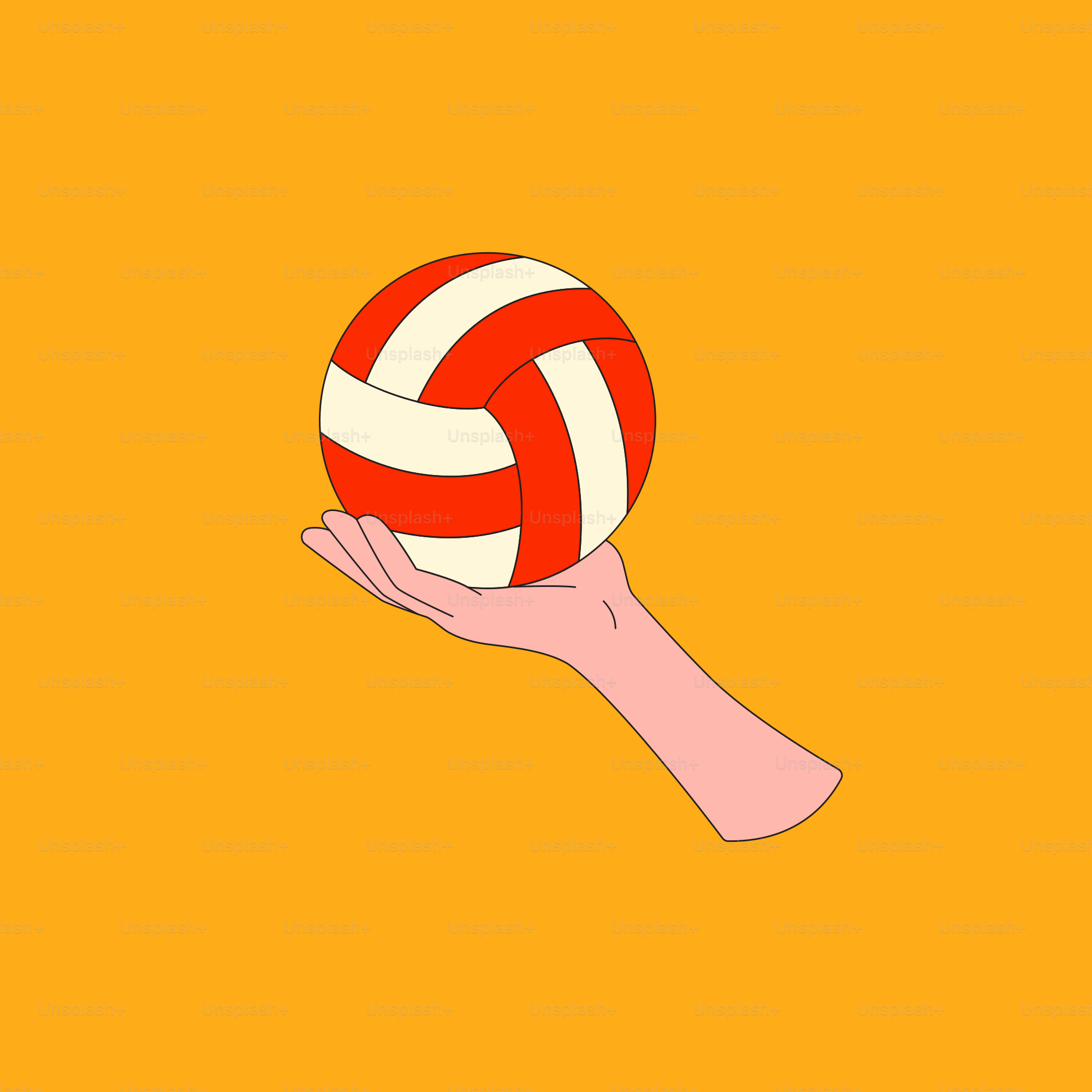 A hand holding a beach ball on a yellow background vector – Wallpaper ...