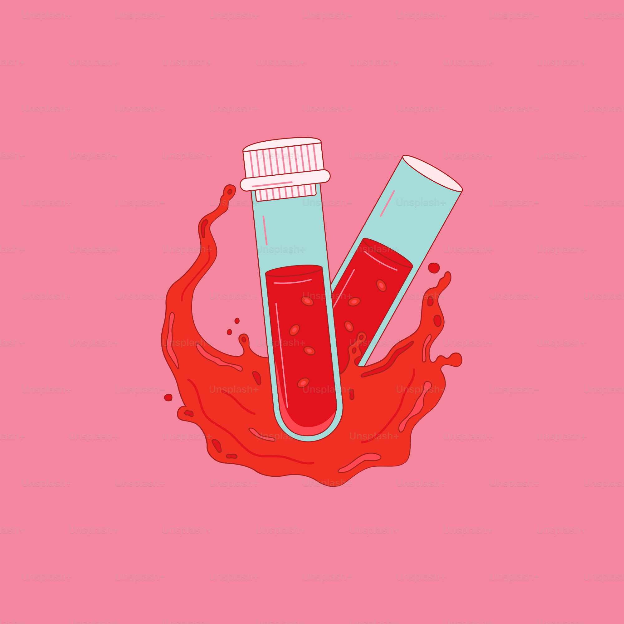 A blood drop with a tube of blood coming out of it