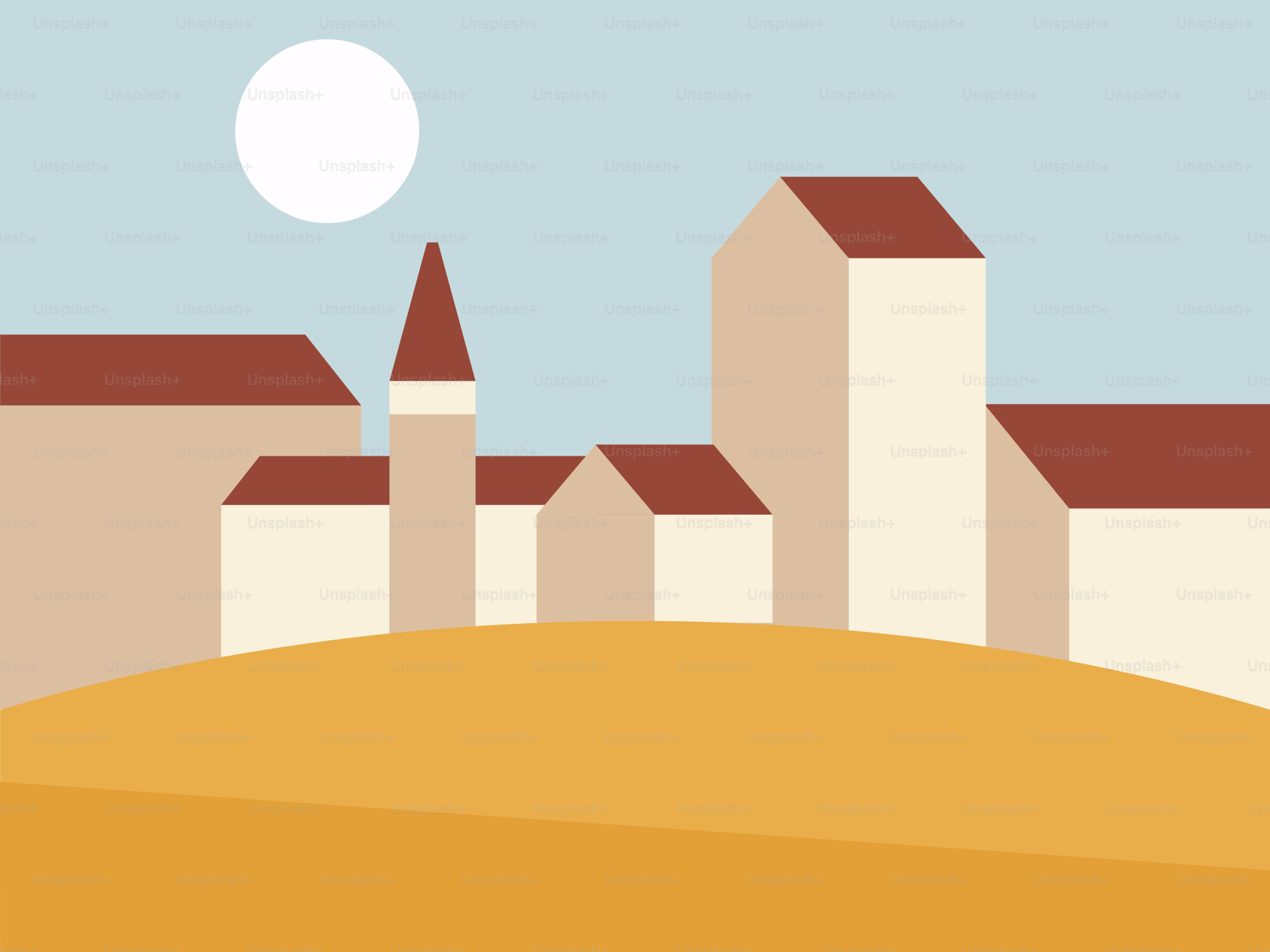 Ein Bild einer Kleinstadt in der Wüste