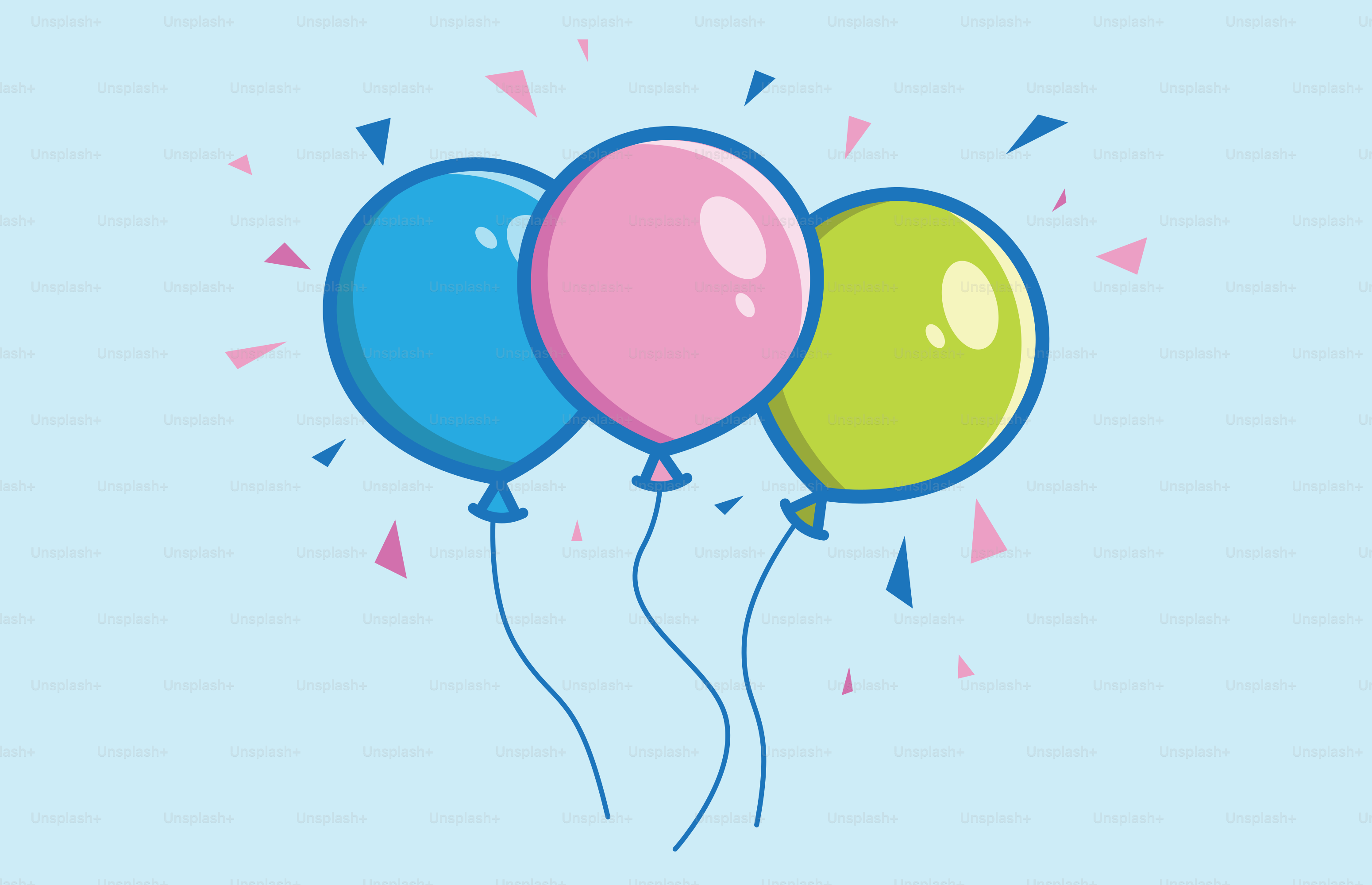 A group of balloons floating in the air