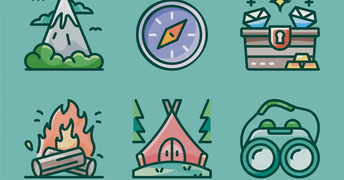 Many Things Background A blue background with a bunch of different things on it vector ...
