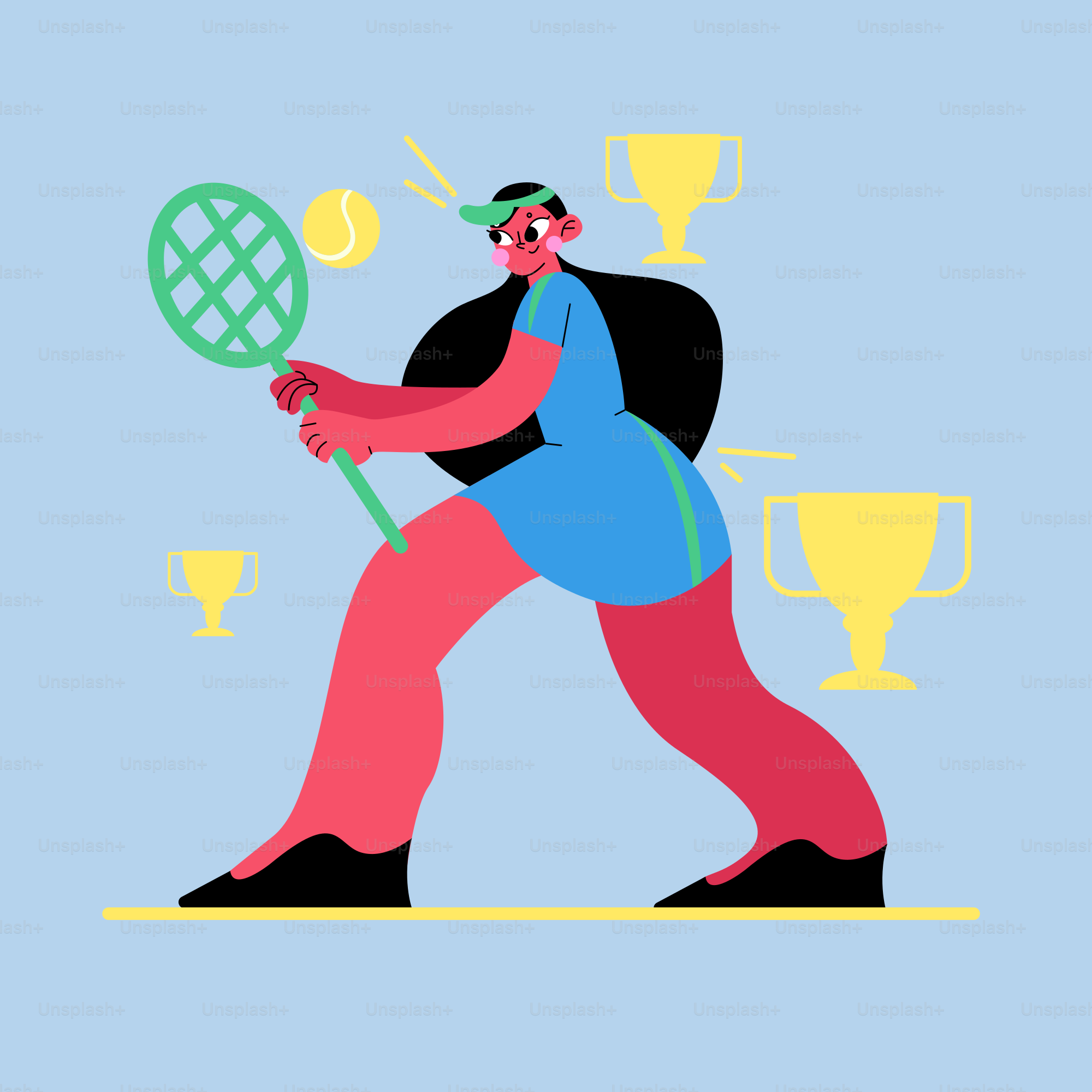 A man holding a tennis racket on a blue background