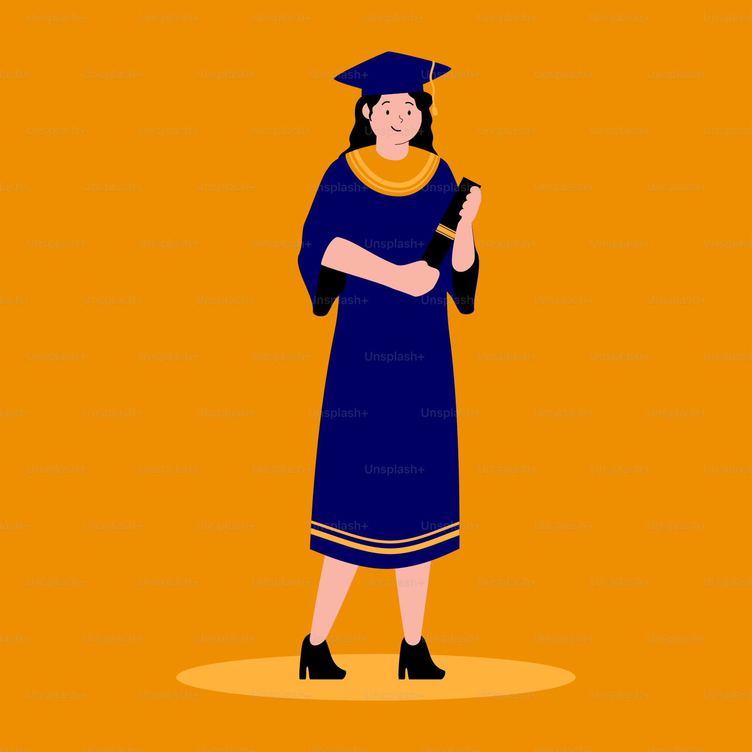 A woman in a graduation gown holding a book
