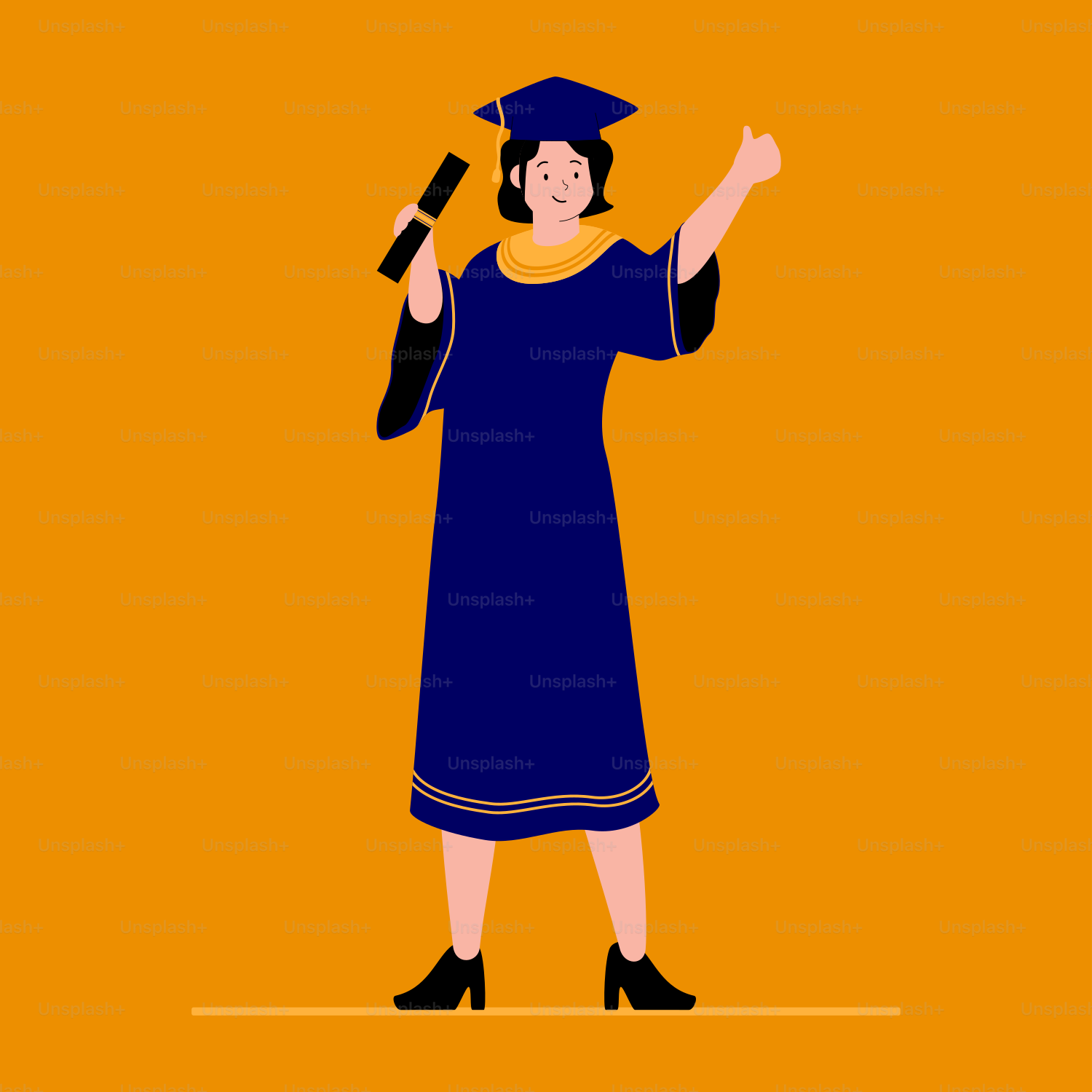 A woman in a graduation gown holding a diploma