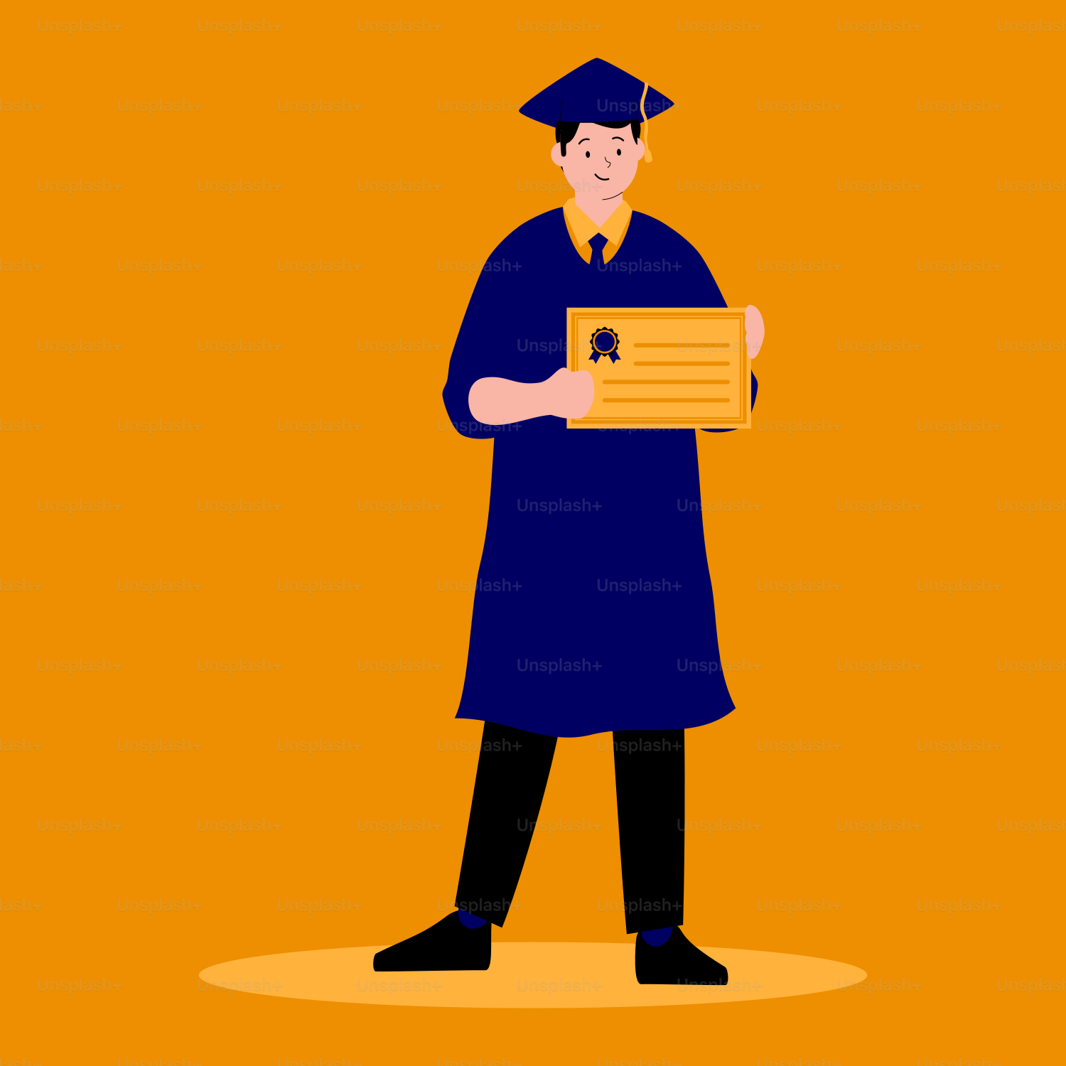 A man in a graduation gown holding a certificate