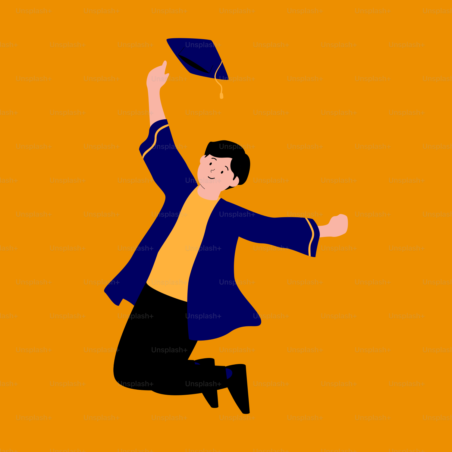 A man jumping in the air with a hat on his head