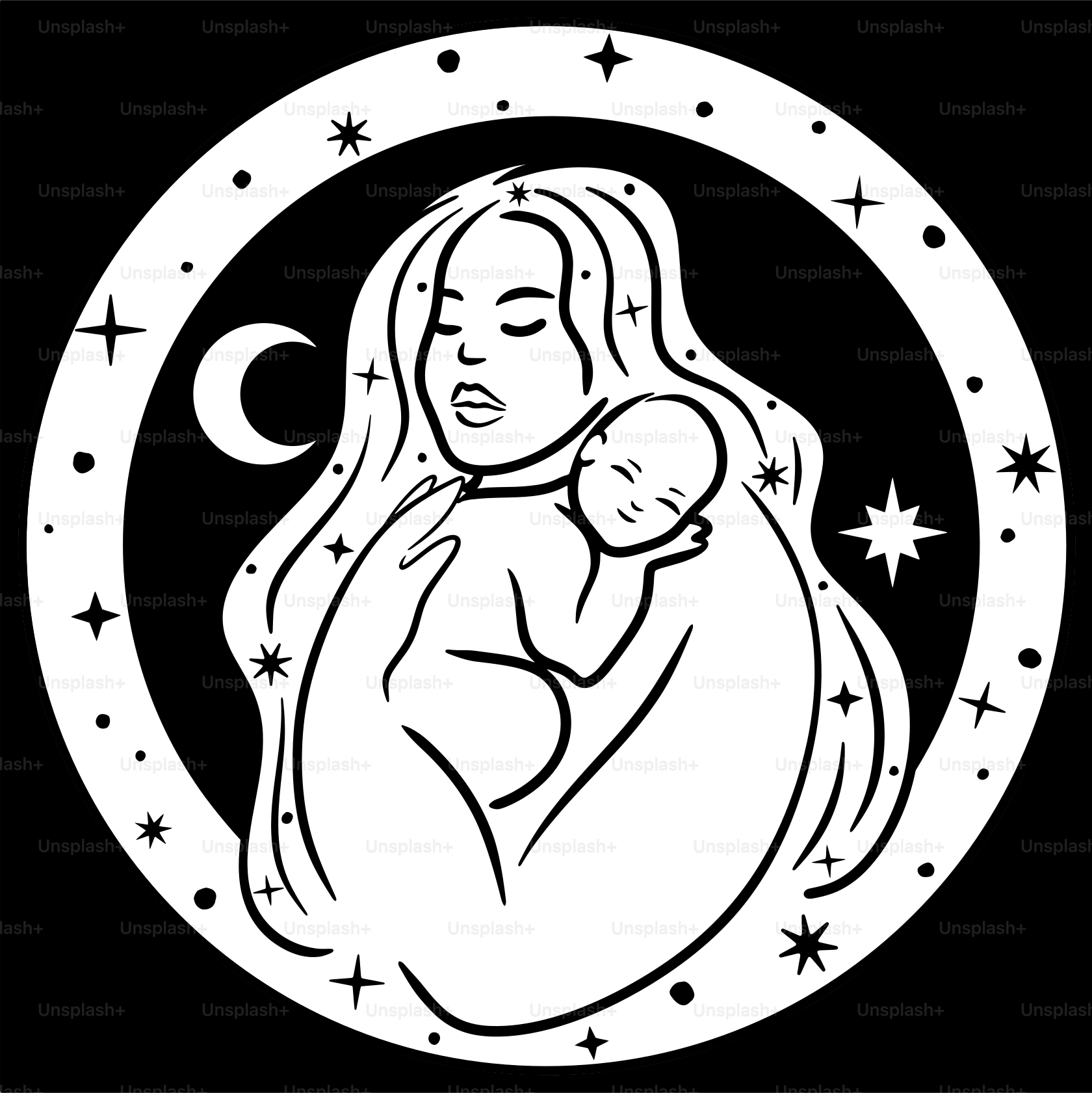 A woman holding a baby in her arms