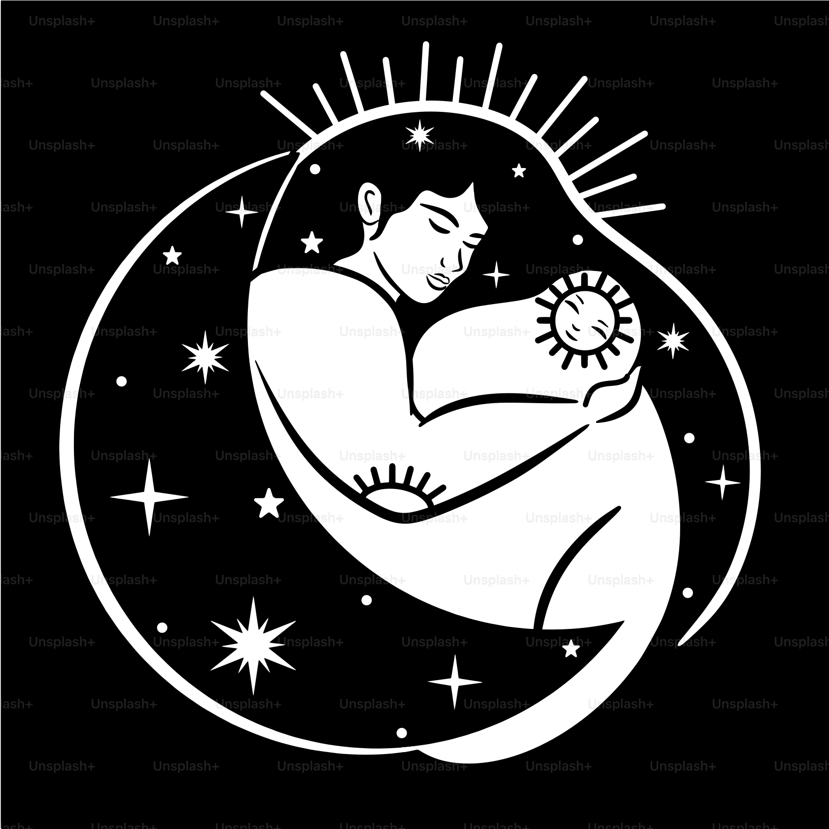 Ein Schwarz-Weiß-Bild eines Mannes, der ein Baby hält