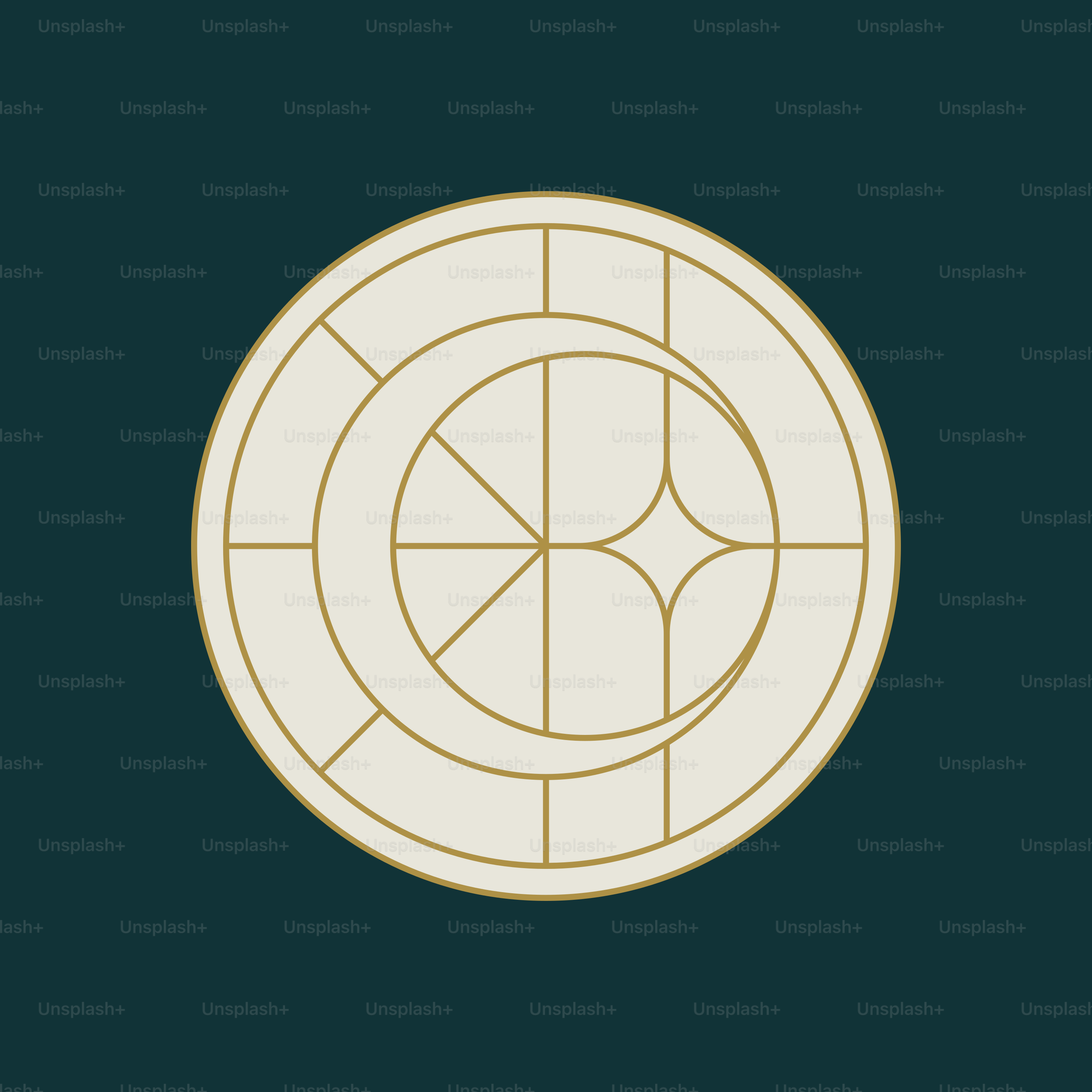 A white circle on a black background