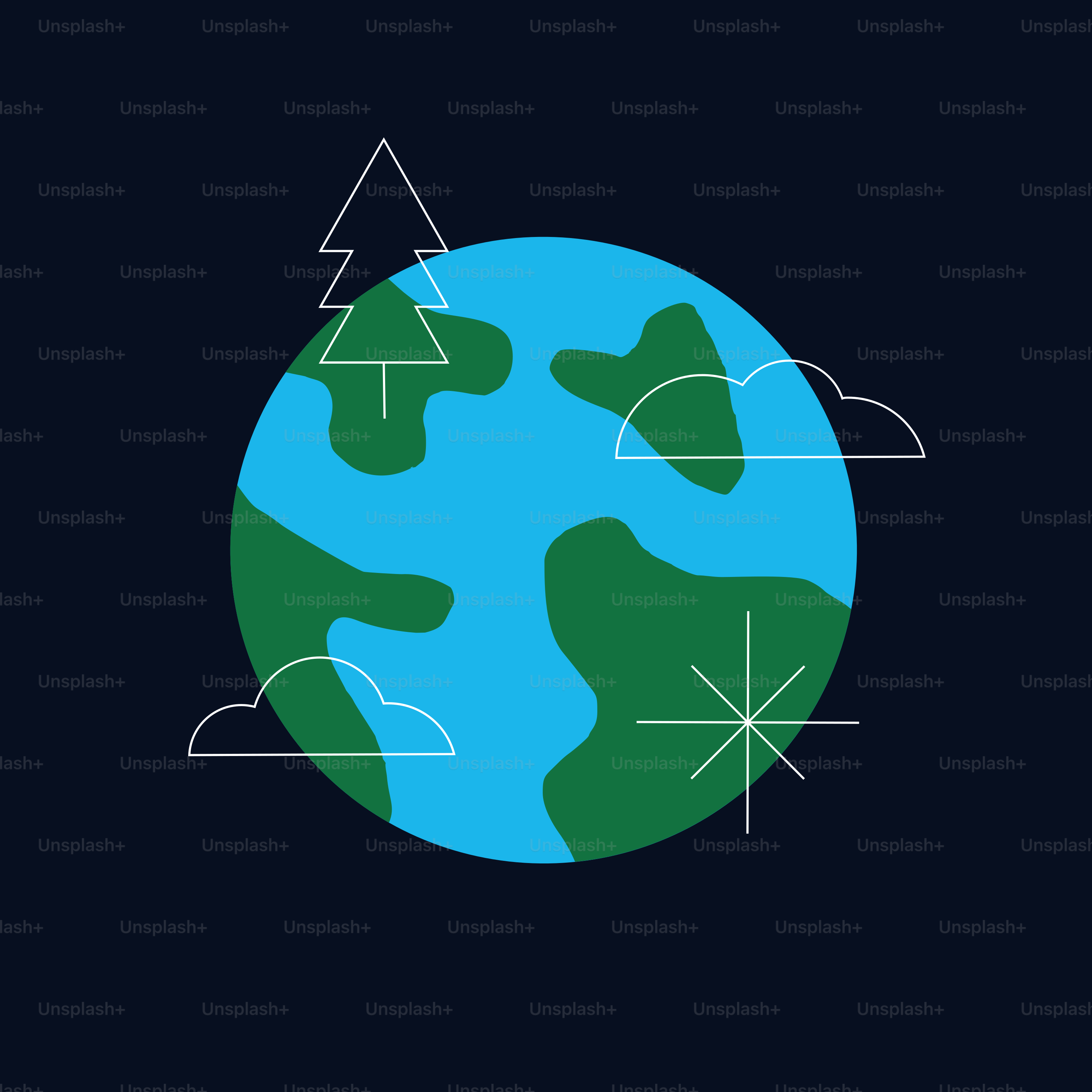 Un'immagine della terra con alberi sopra