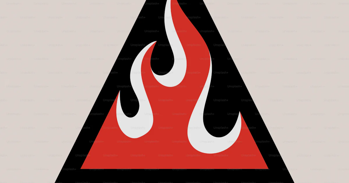 Fire Triangle Warning Sign A triangle with a fire inside of it vector – Warning triangle Image on ...