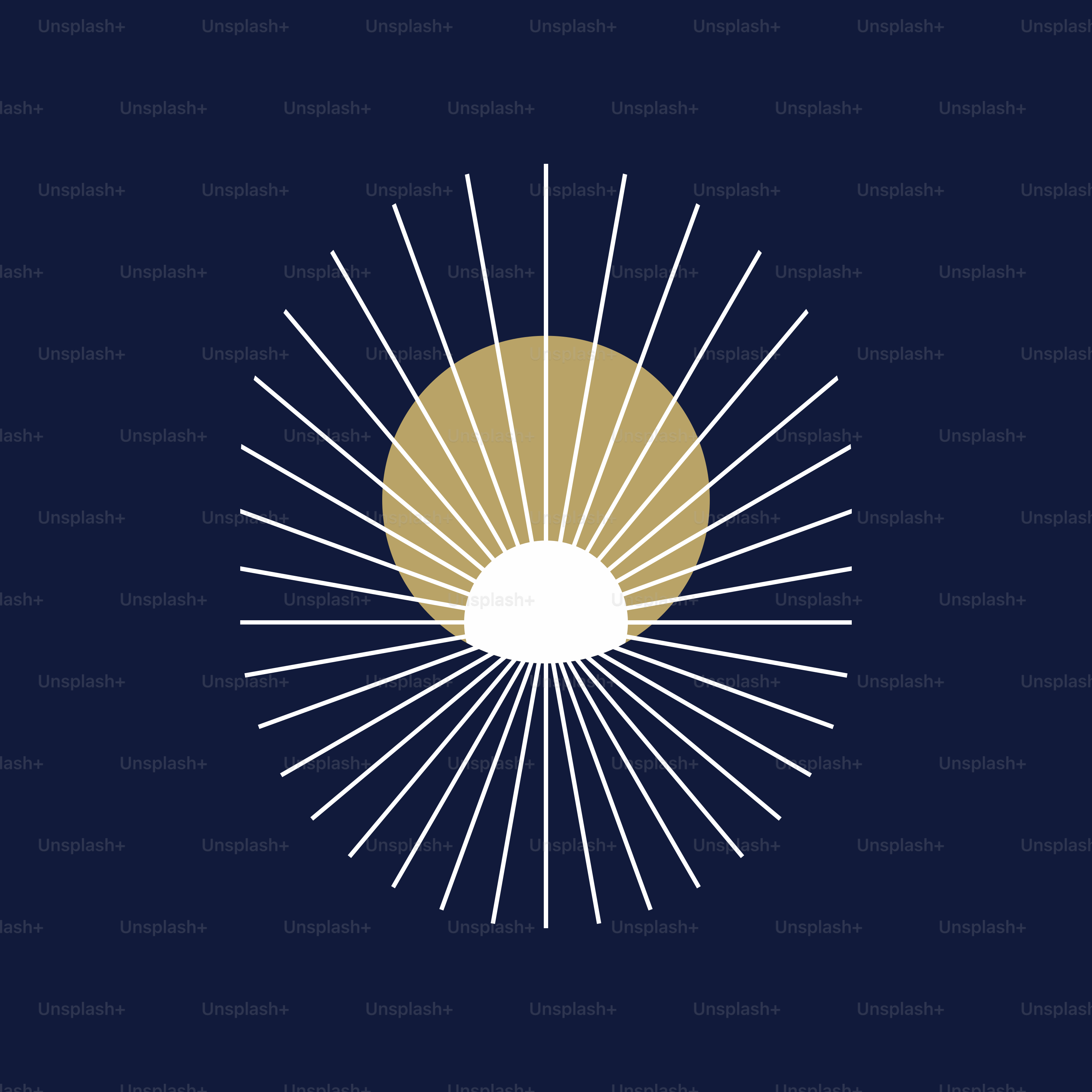 A sunburst logo on a blue background
