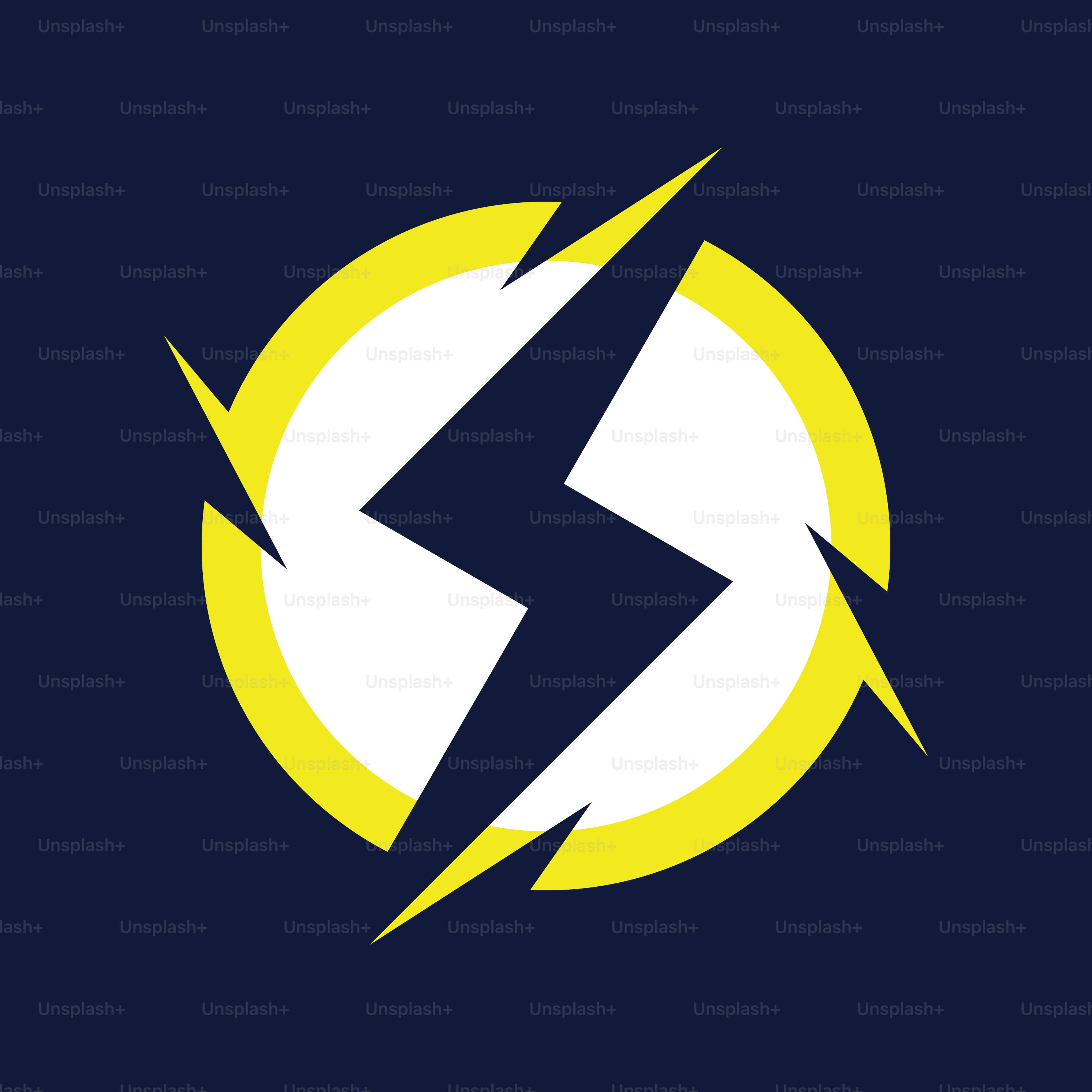 A lightning bolt with a blue background