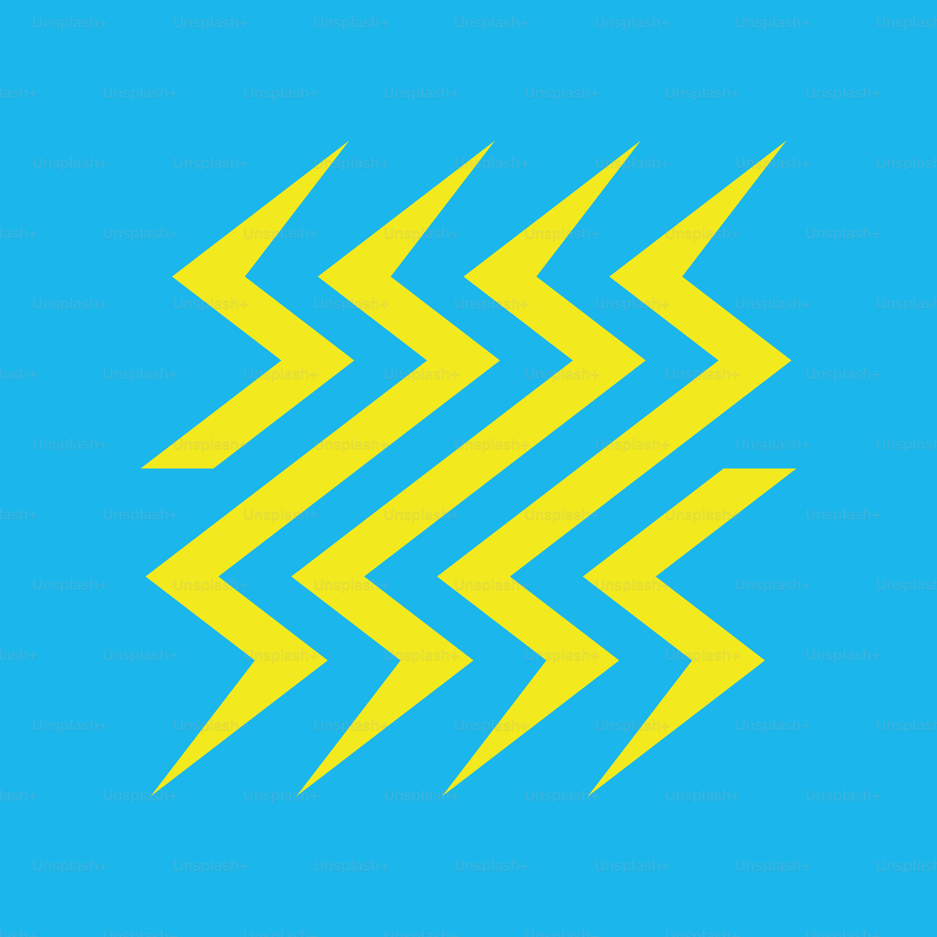 A blue background with a yellow zigzag pattern