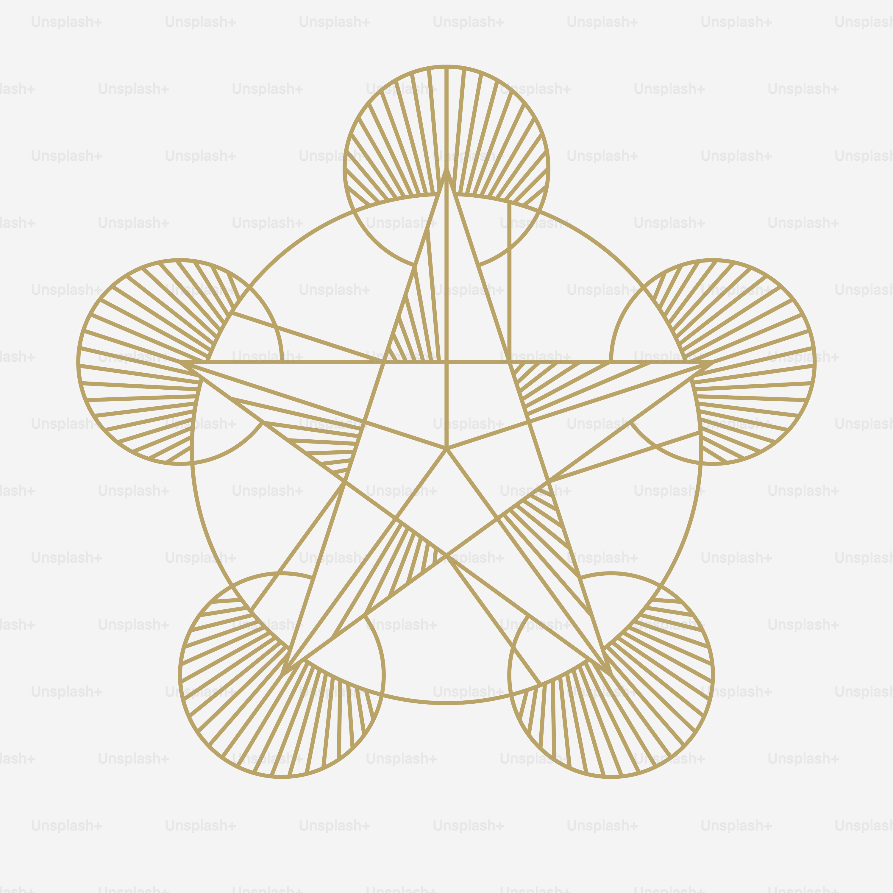 Un dessin d’une étoile entourée de cercles