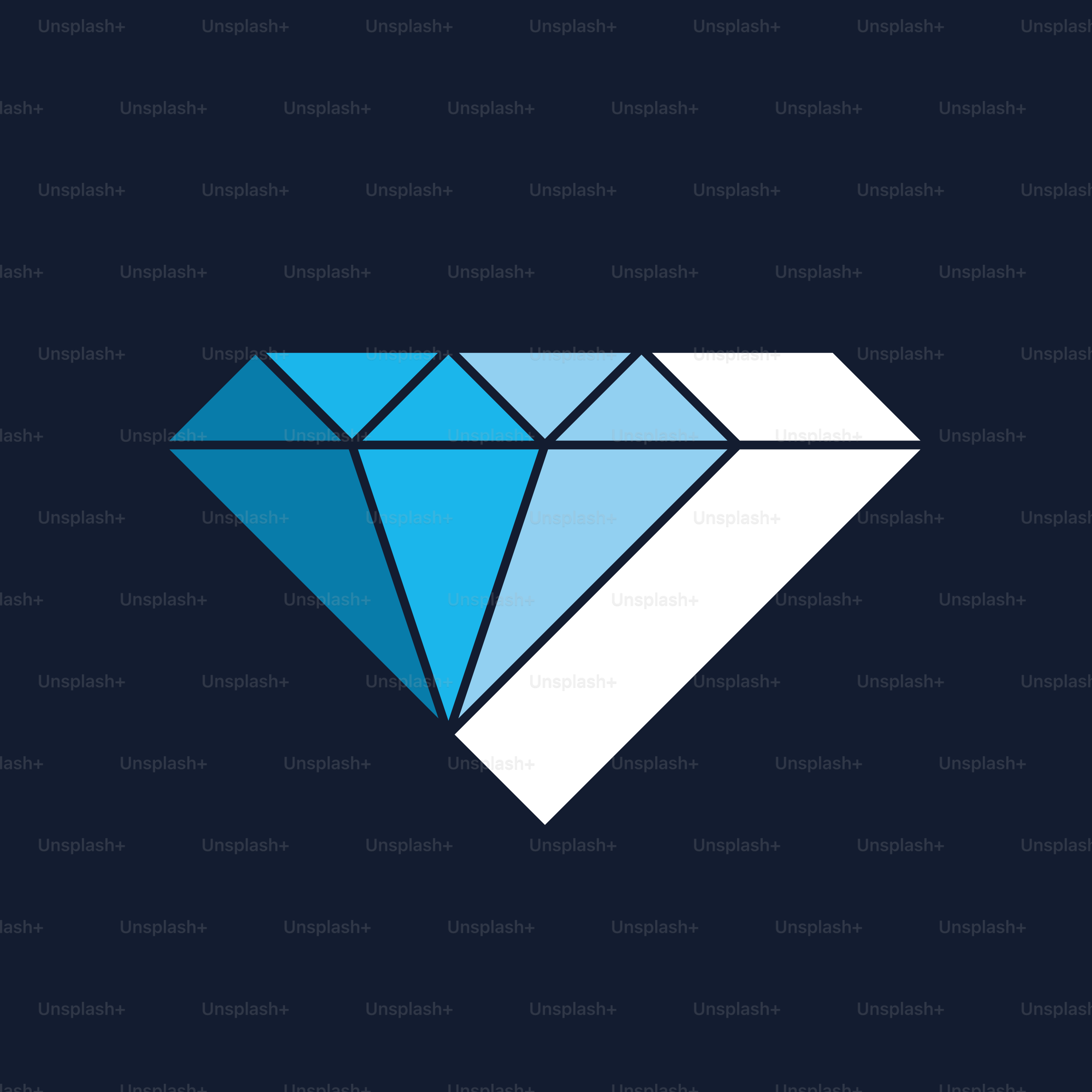 A blue diamond on a dark background