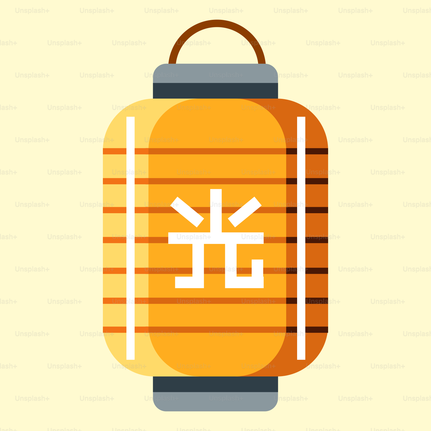 A lantern with a chinese character on it