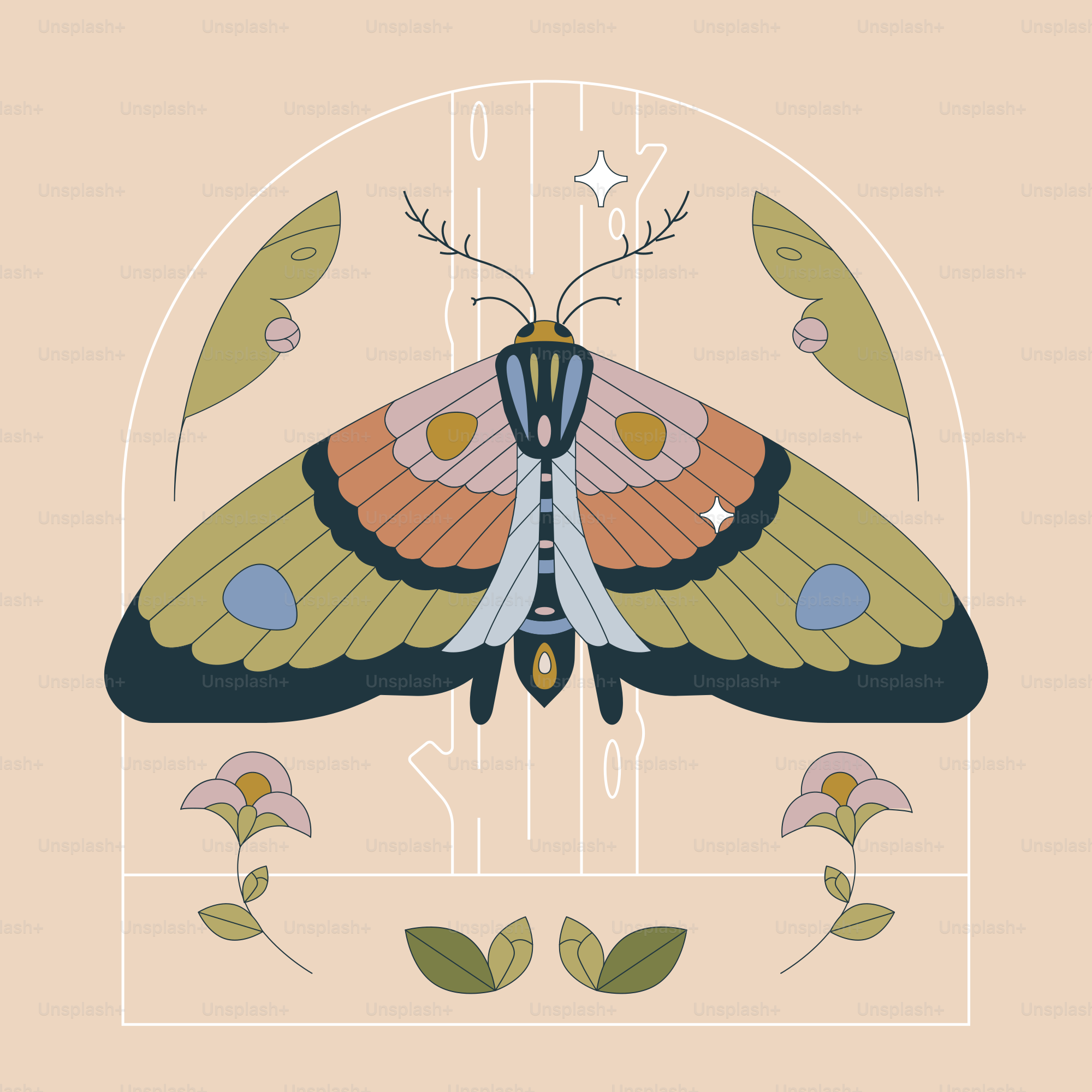 Uma imagem de uma borboleta em fundo bege