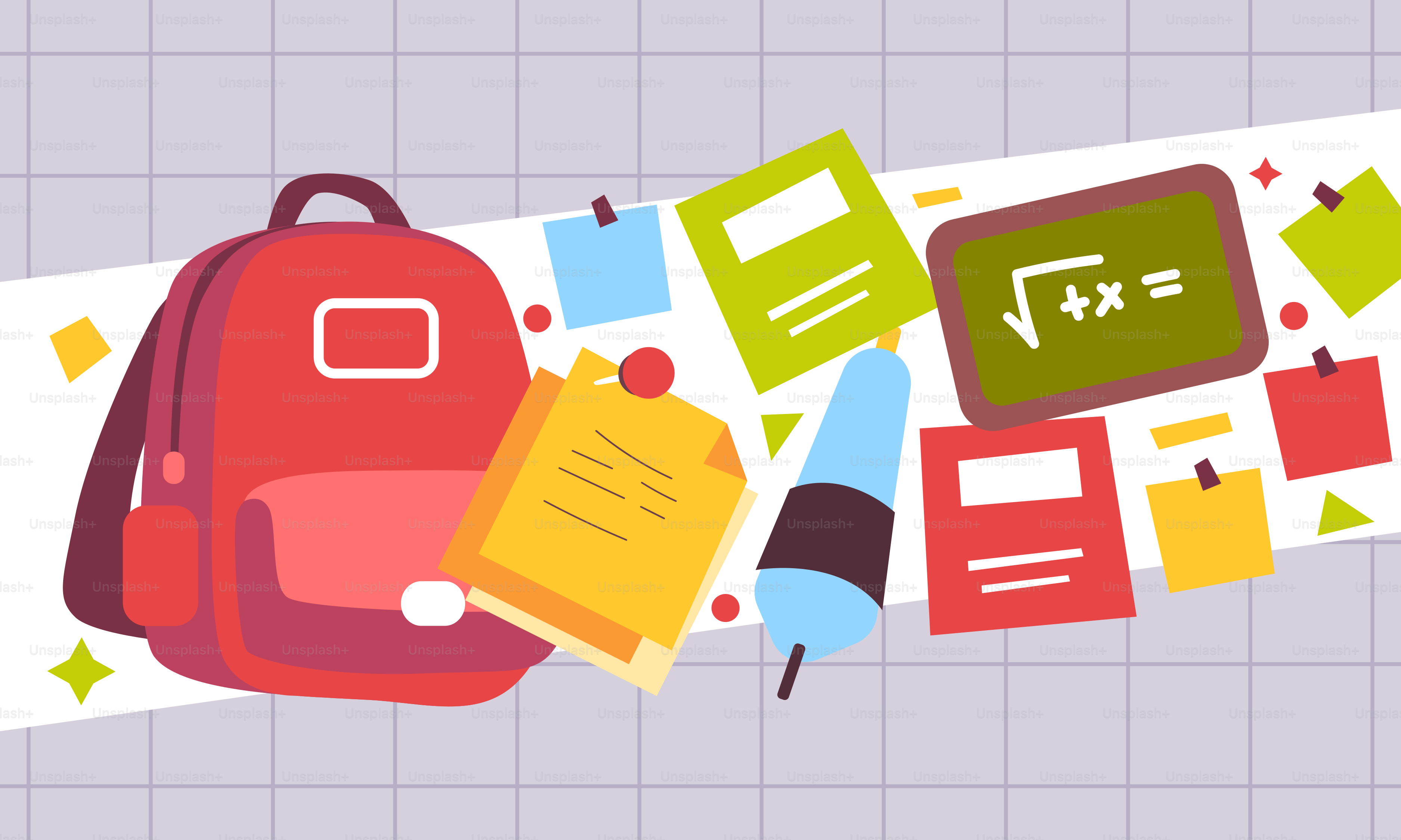 Una mochila con un libro y un lápiz