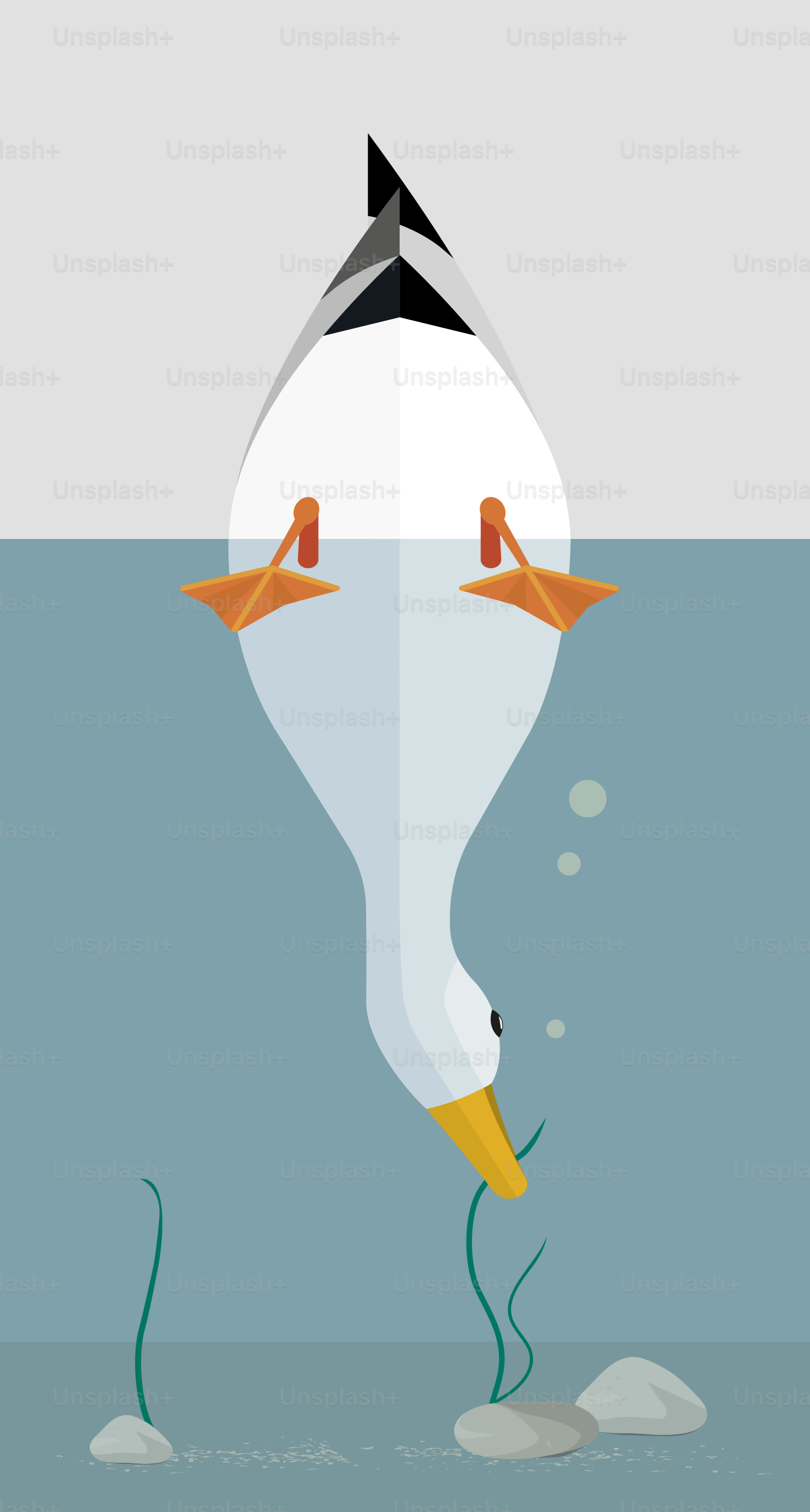 Una imagen de dibujos animados de un tiburón en el agua