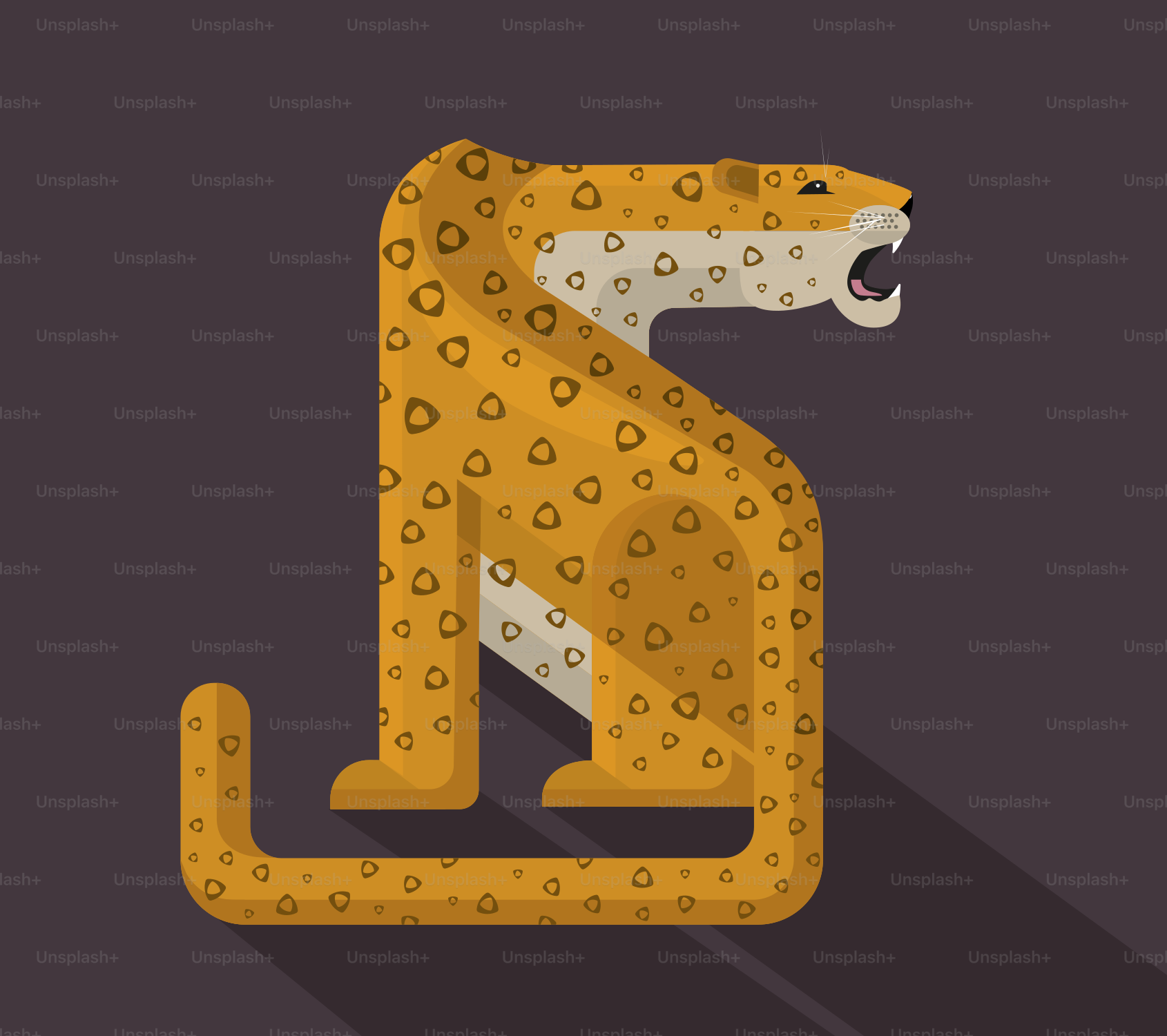 La letra s está formada por una cabeza de leopardo