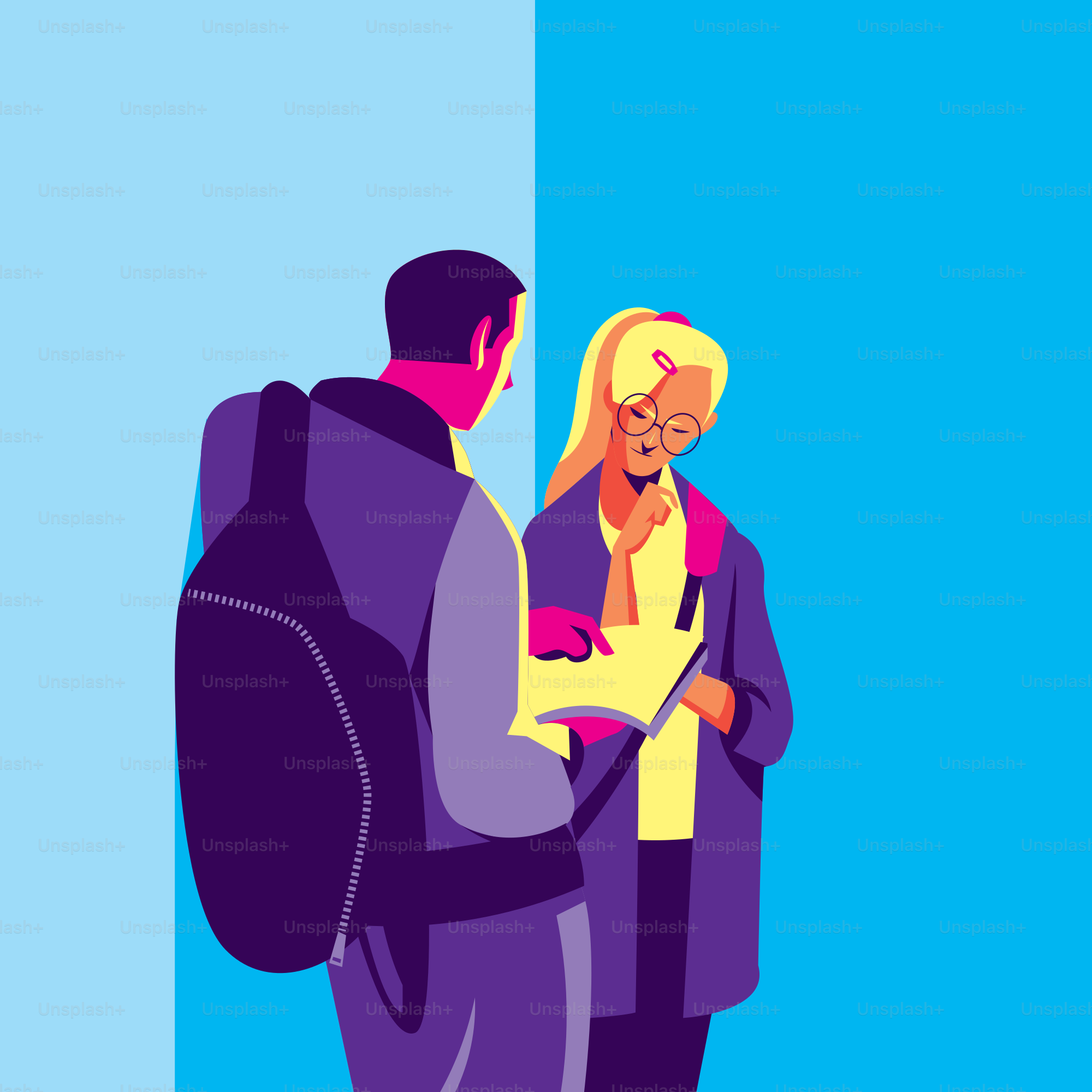 Um homem e uma mulher lado a lado