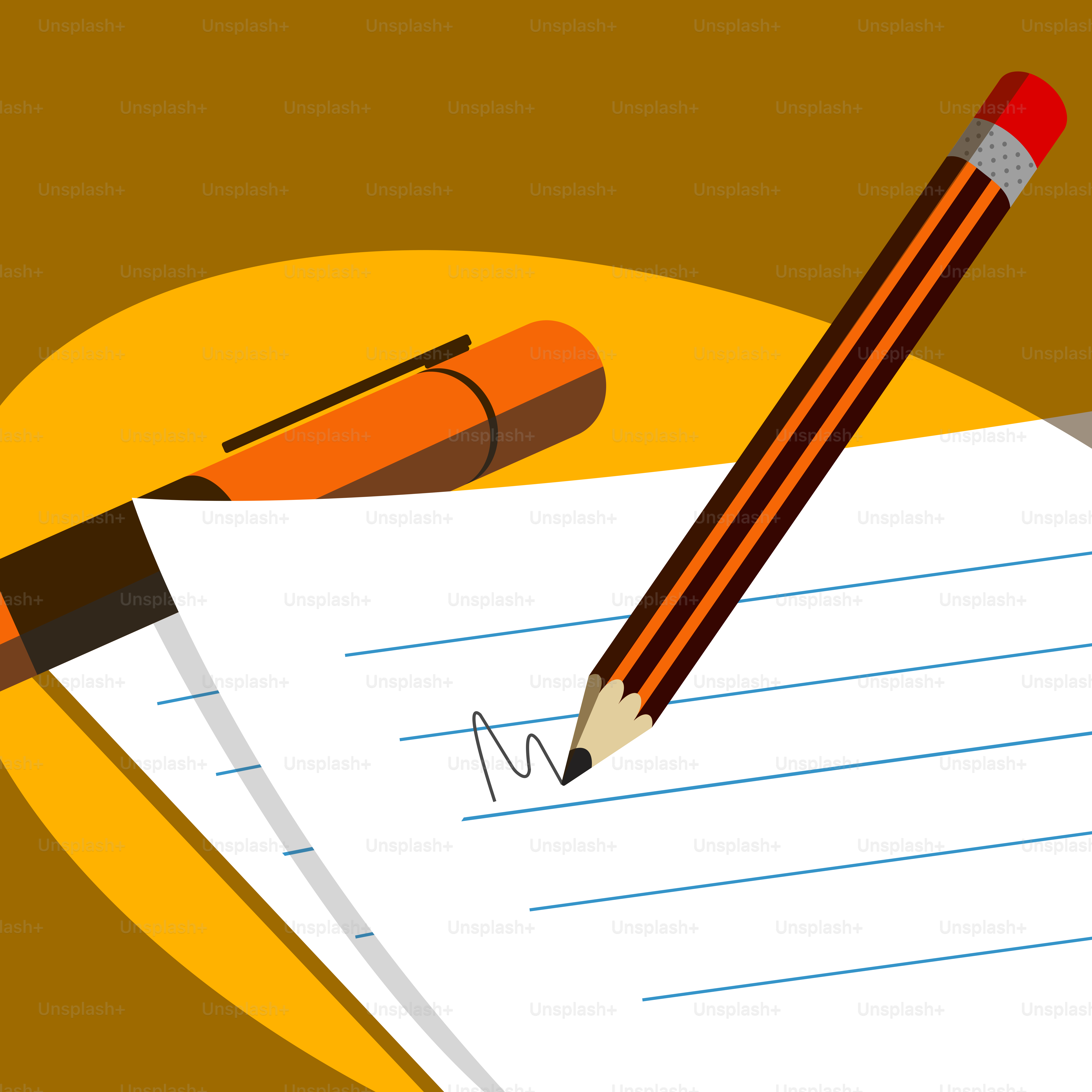 A pencil and a paper with a graph on it