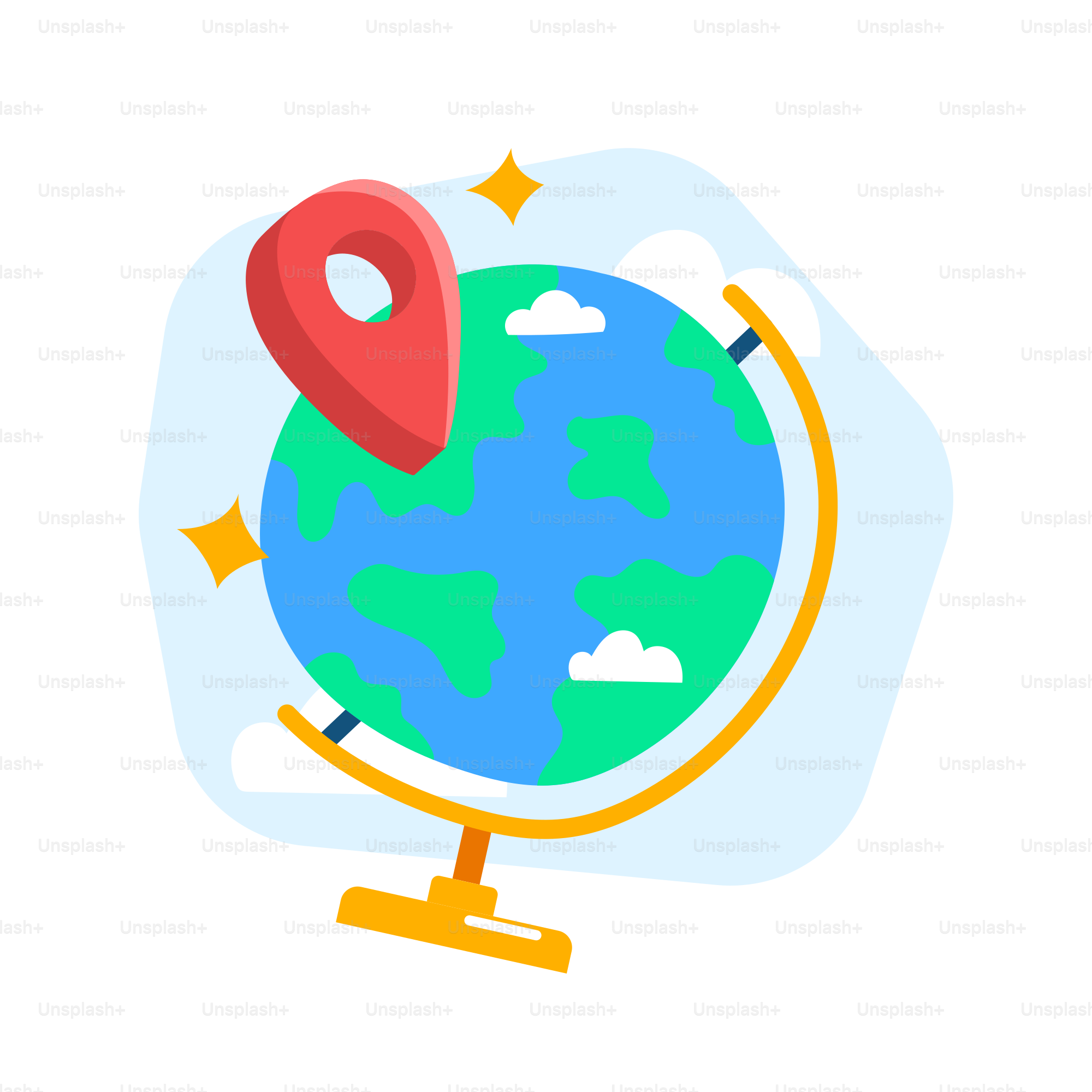 Eine Kugel mit einer Nadel darauf