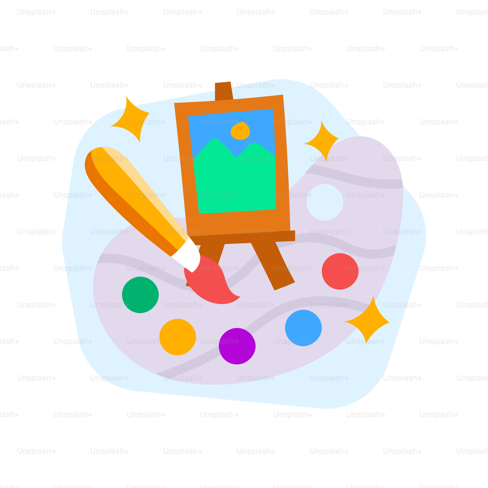 Ein Bild einer Künstlerpalette und ein Pinsel