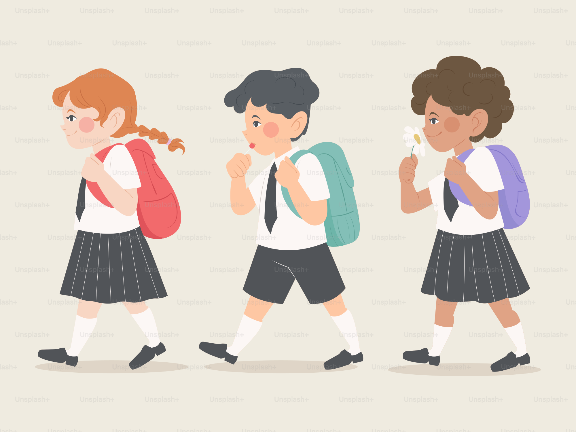 Un grupo de niños caminando por una calle