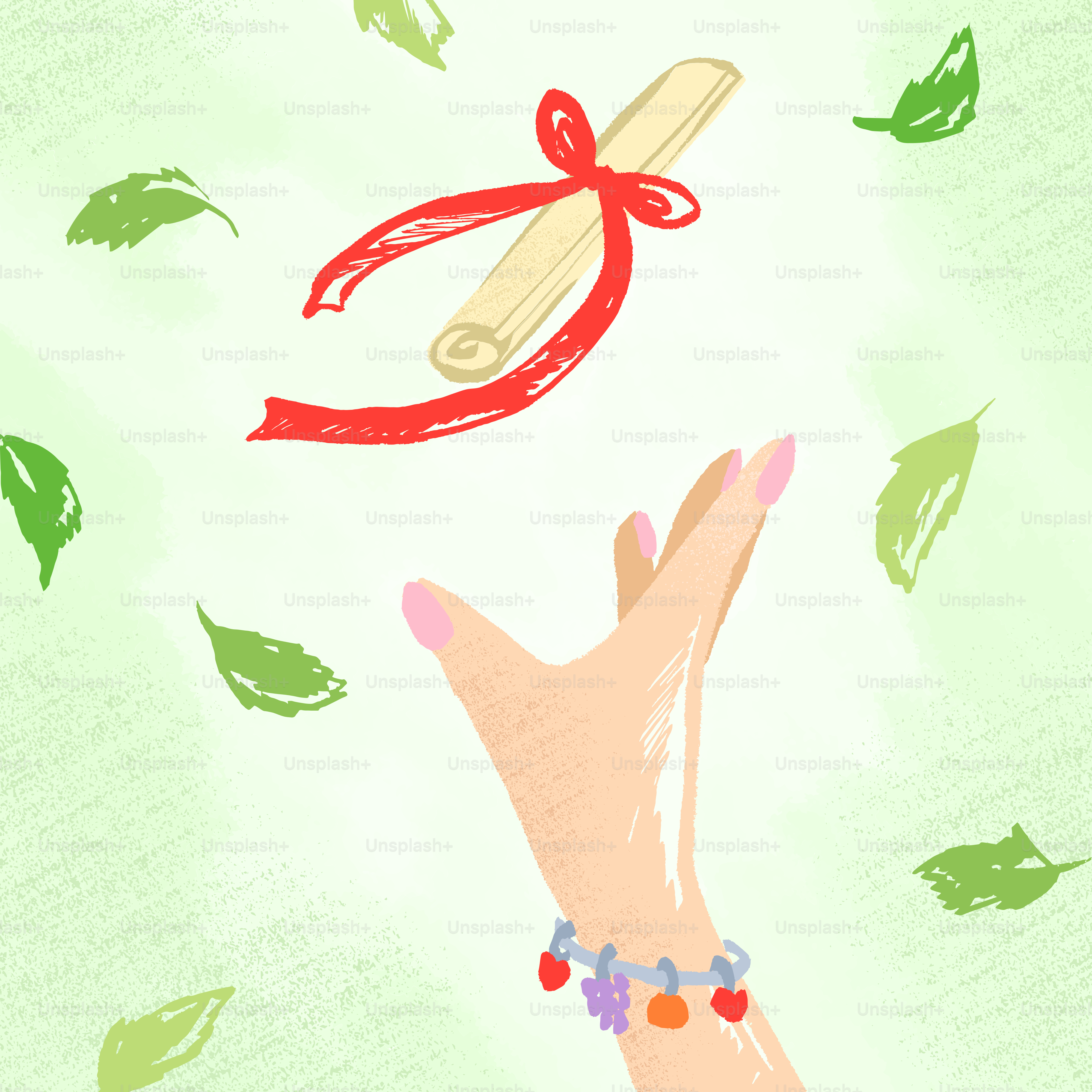 A drawing of a hand reaching for a piece of paper