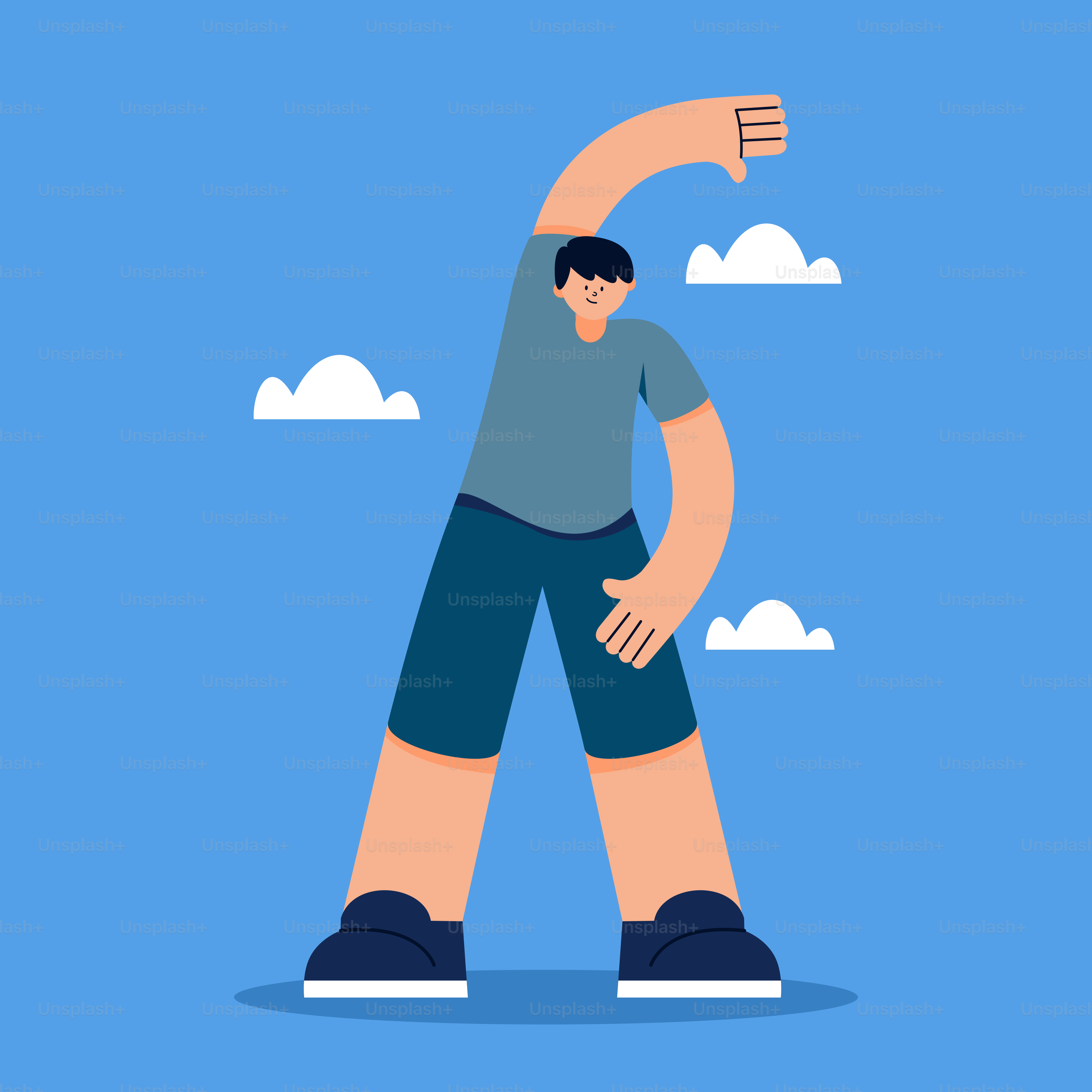 A man with his arm raised in the air