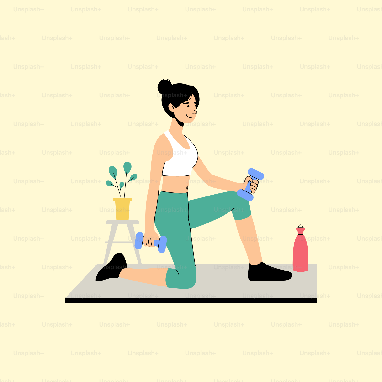 Eine Frau macht Übungen auf einer Matte