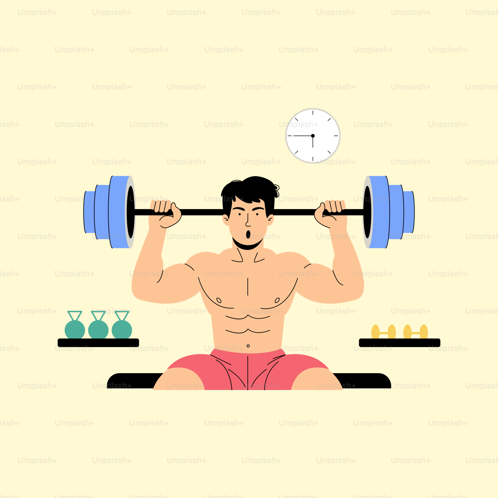 A man is doing exercises with a barbell