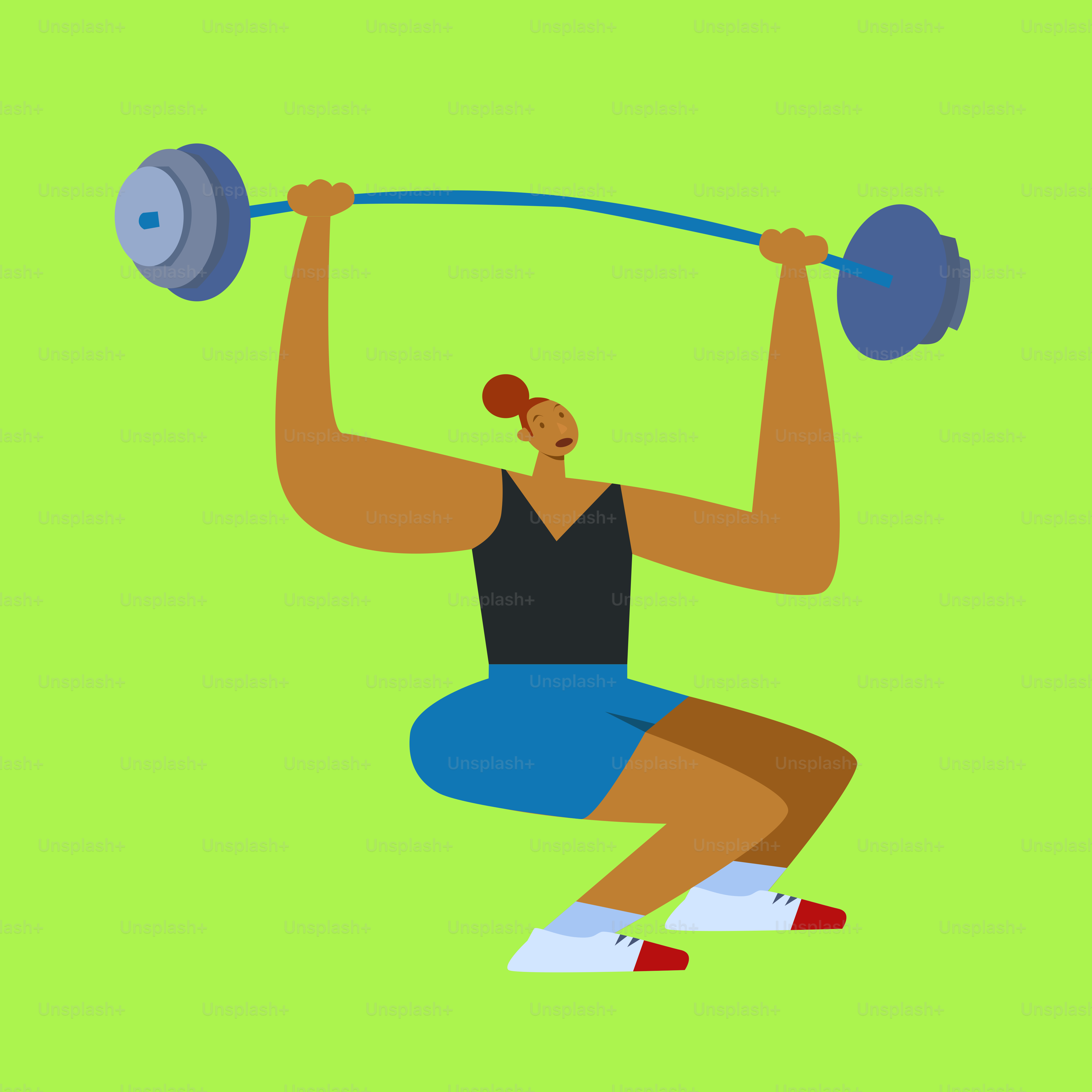 A man squats with a barbell in his hands