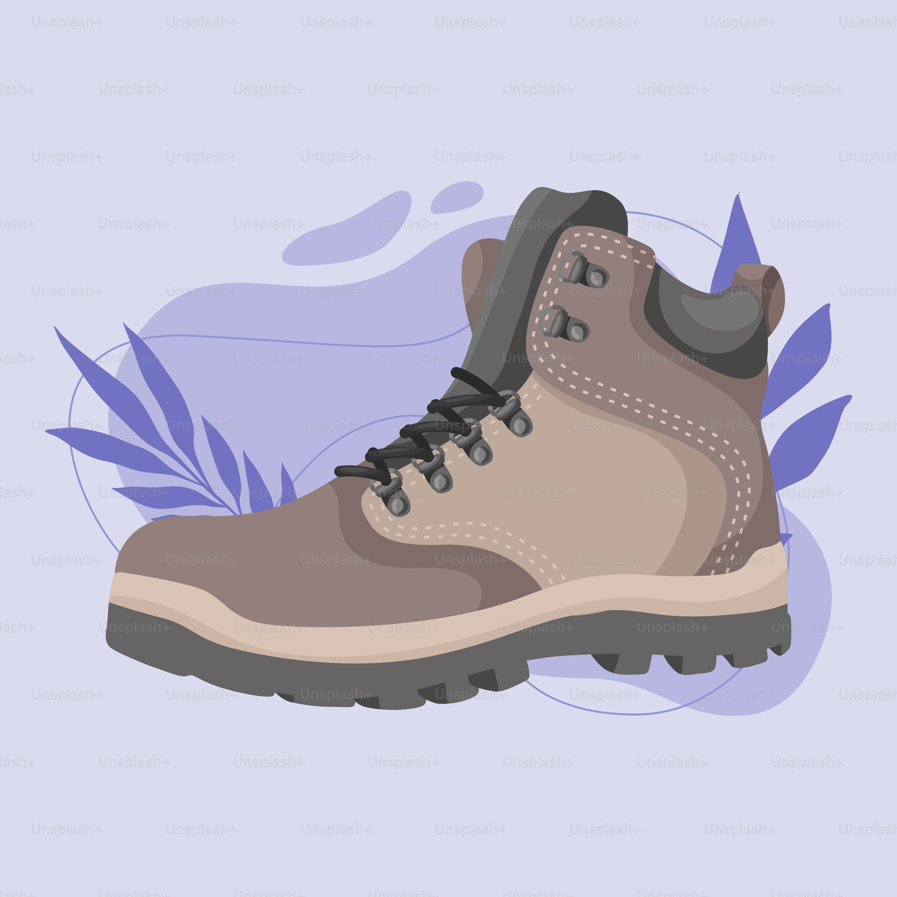 Ein Paar Stiefel mit einer Pflanze im Hintergrund