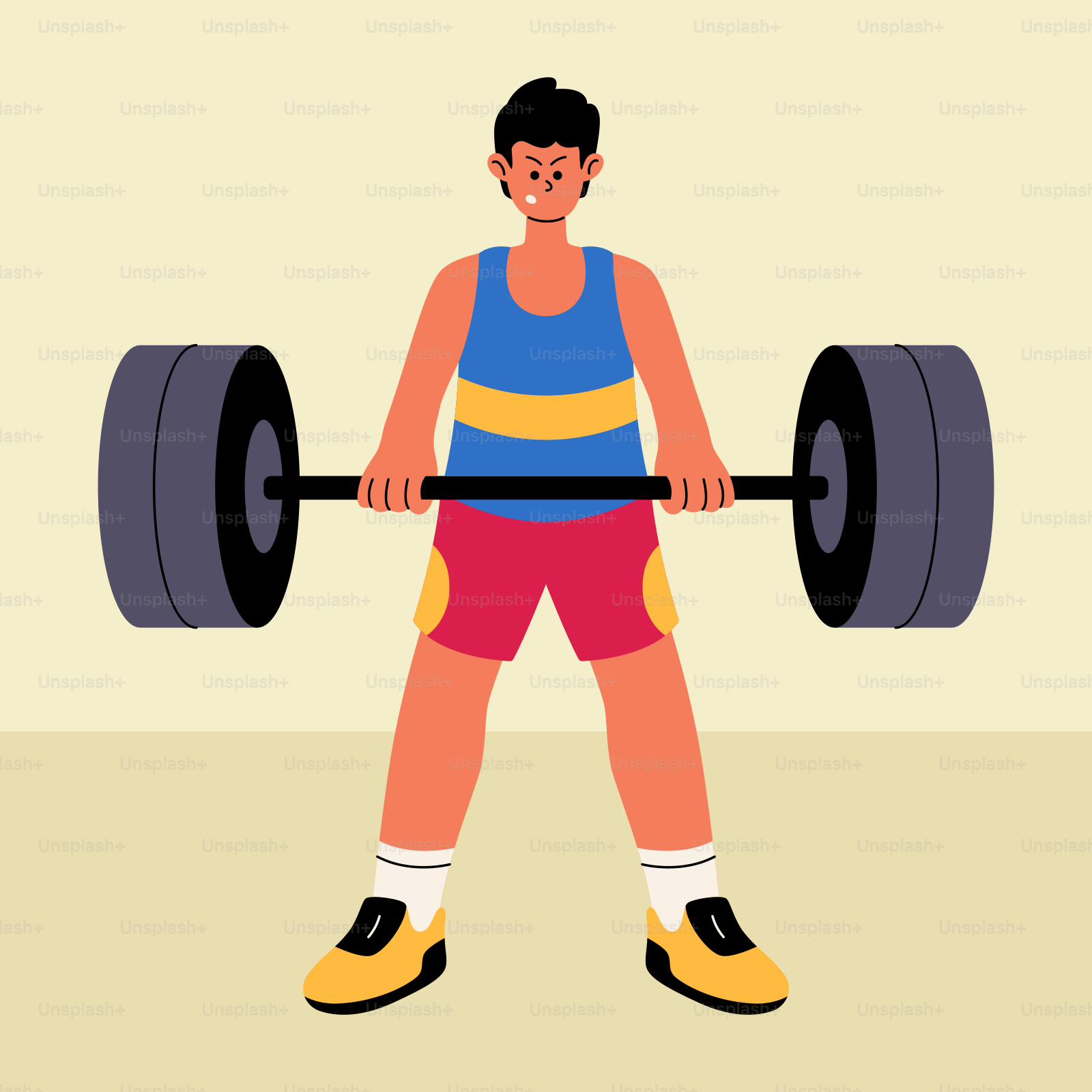 A man holding a barbell in a gym