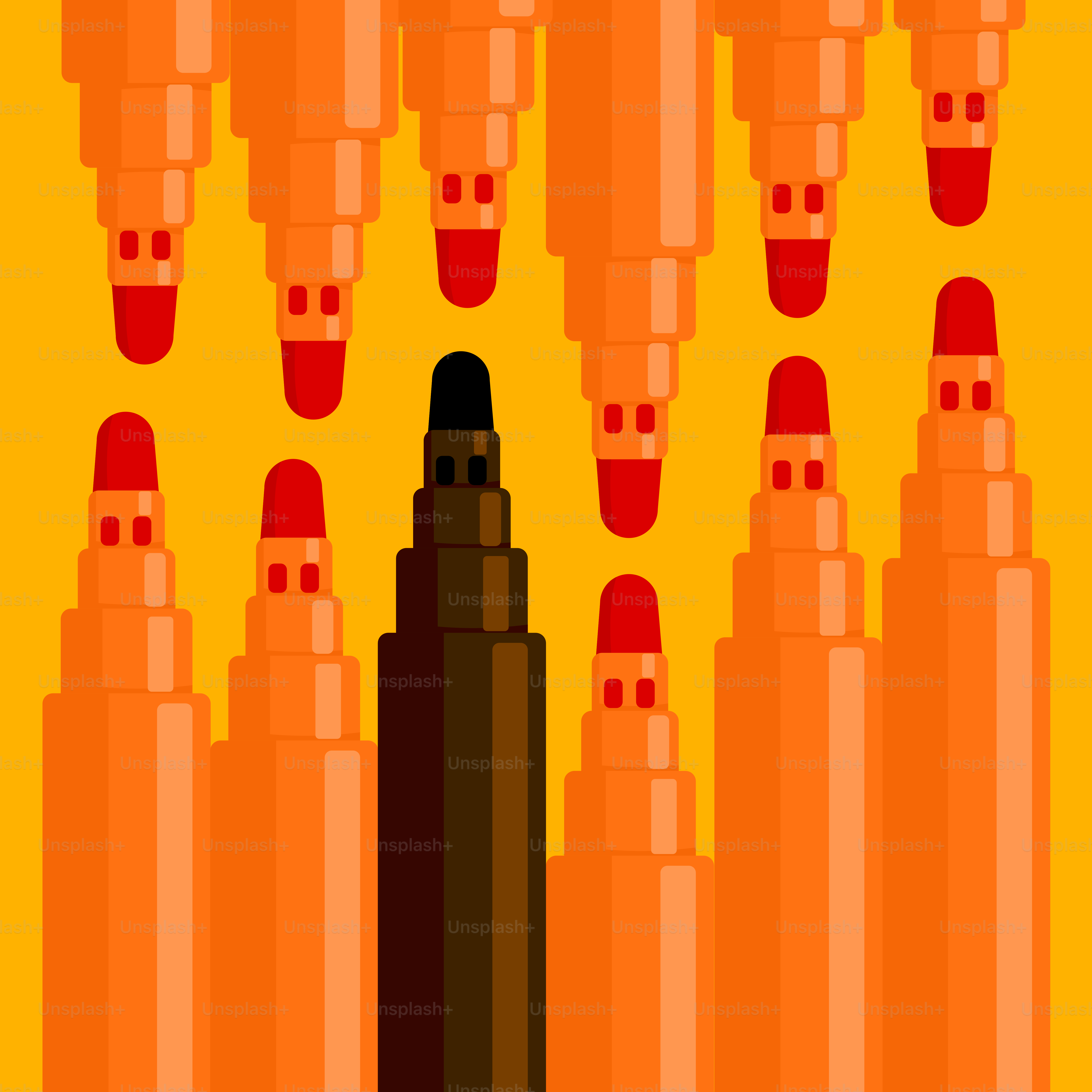 A poster of a bullet surrounded by smaller bullet heads