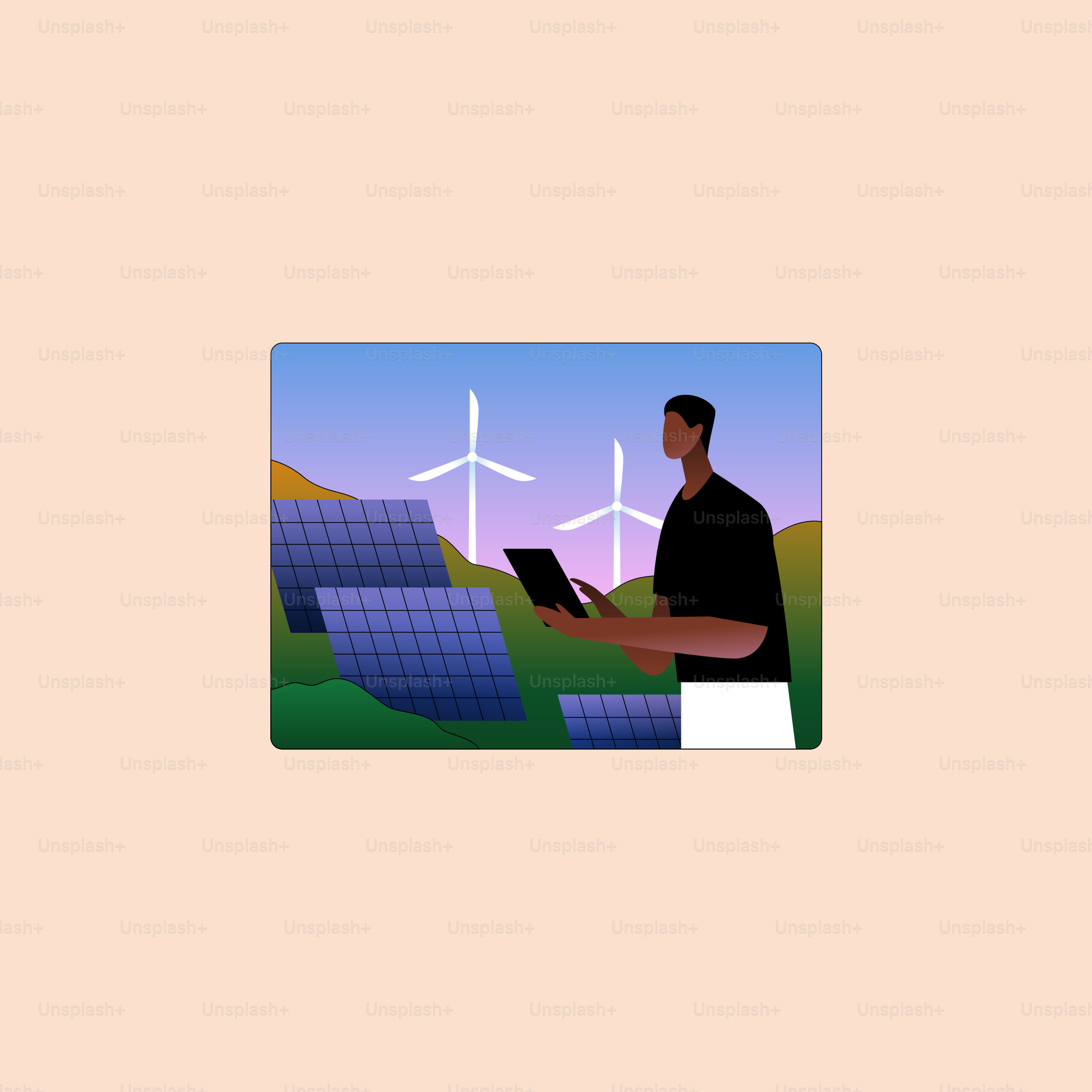 A man standing in front of a solar panel