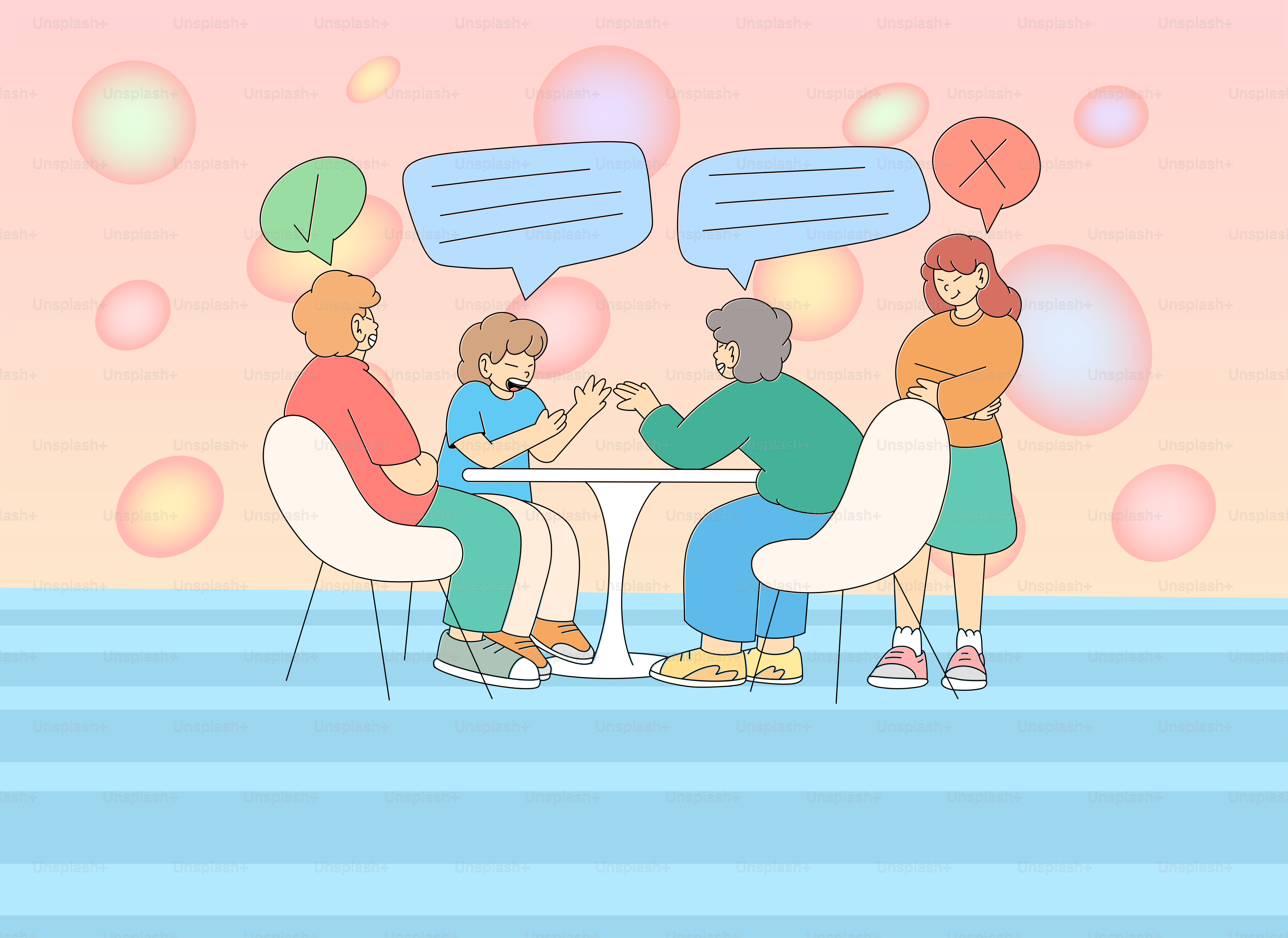 A group of people sitting around a table