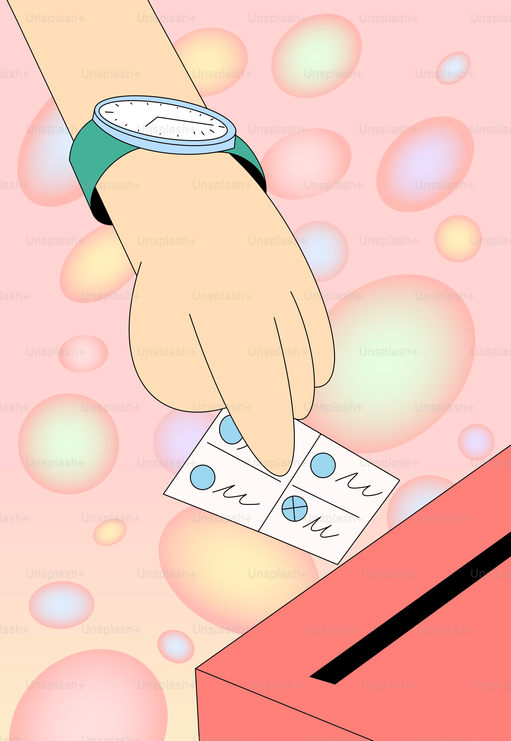 A person is putting a piece of paper in a box