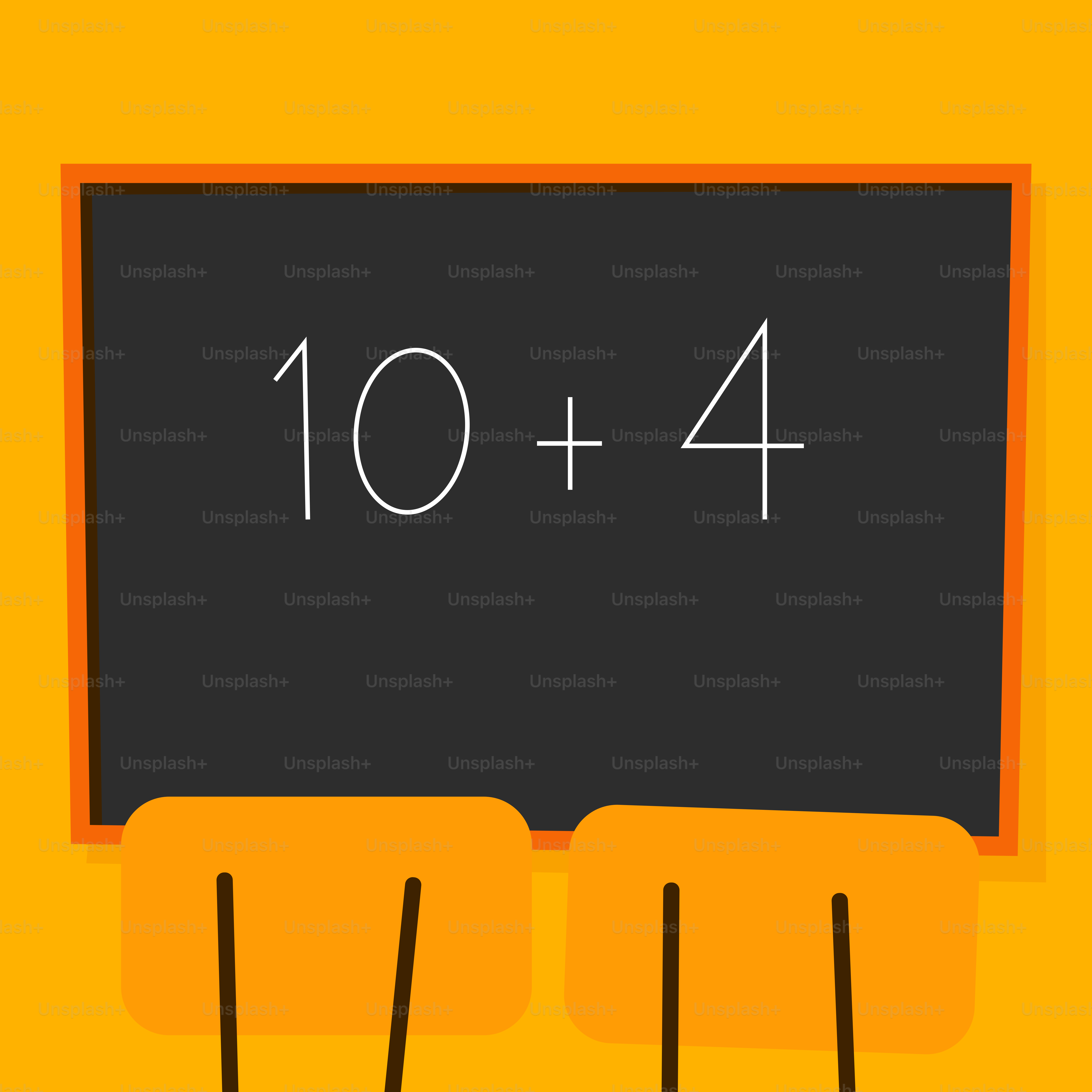A blackboard with the number ten on it