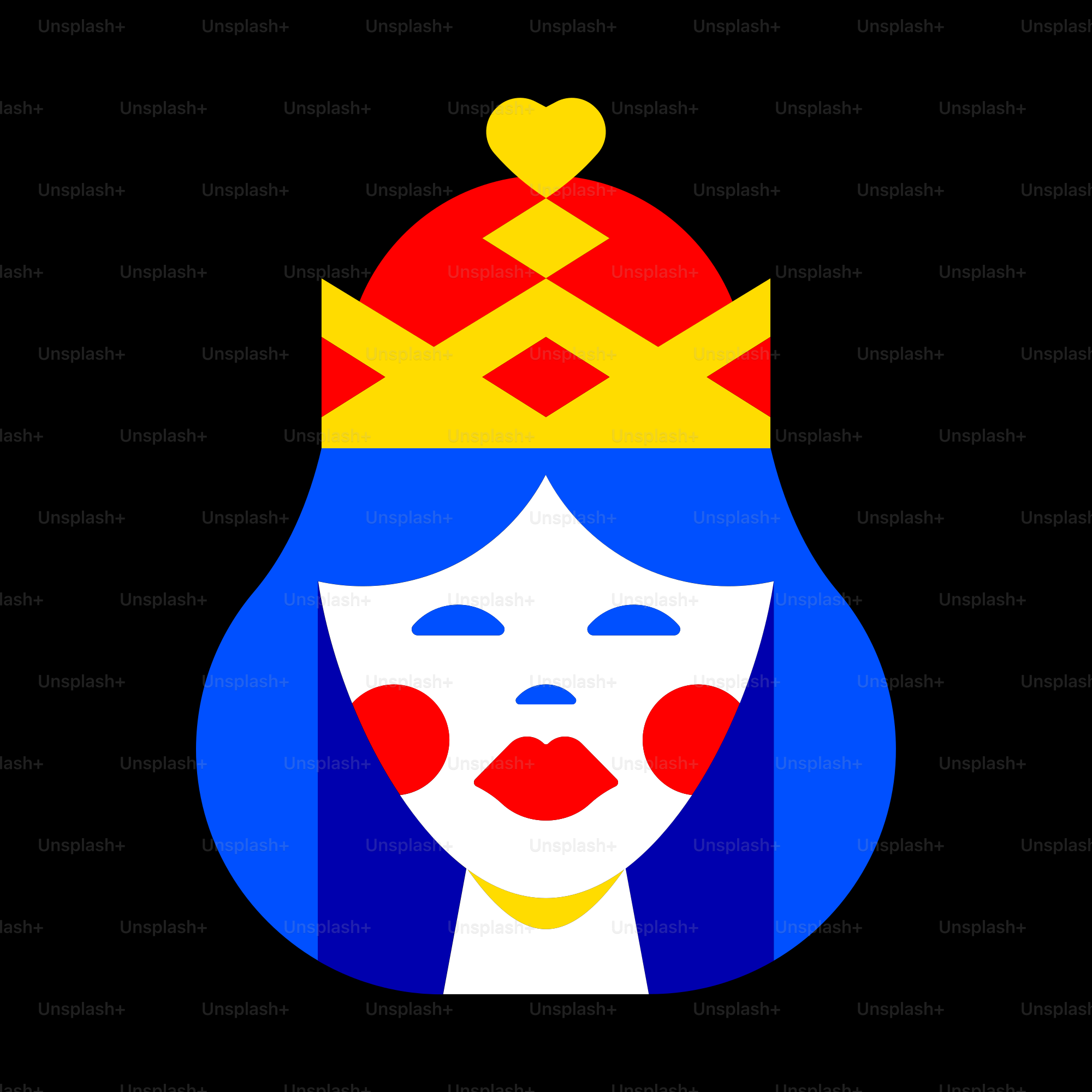 A woman with a crown on her head