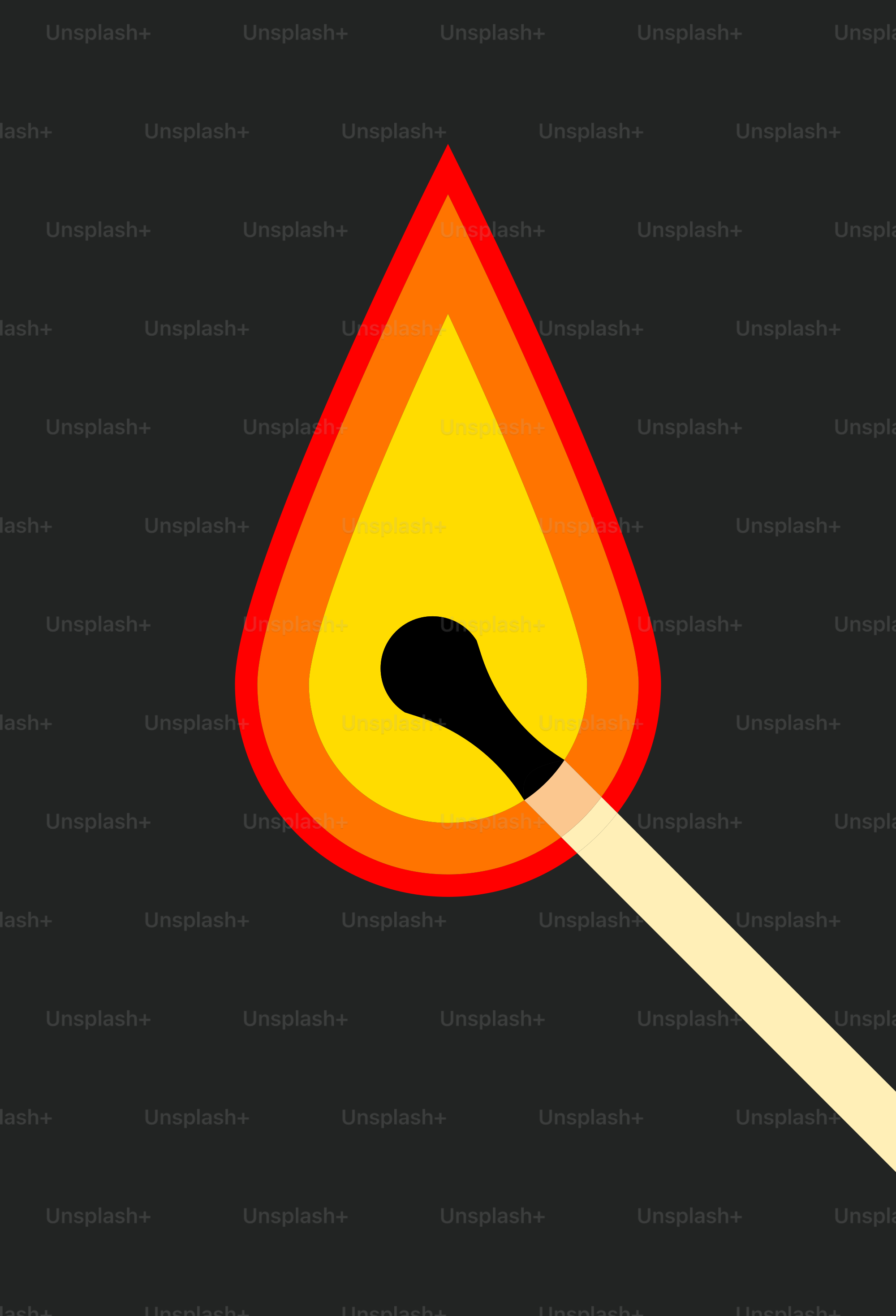 A matchstick with a lit match in the middle of it