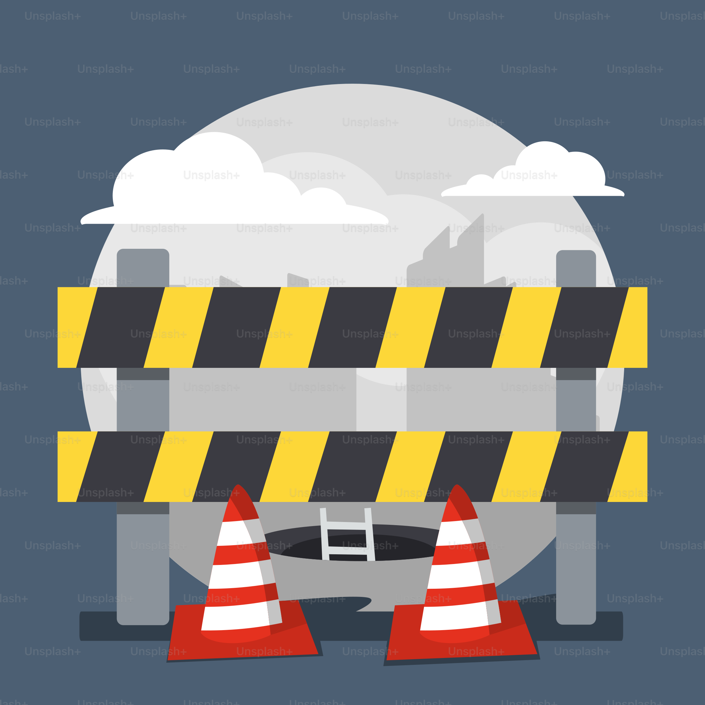 A picture of a construction site with cones around it