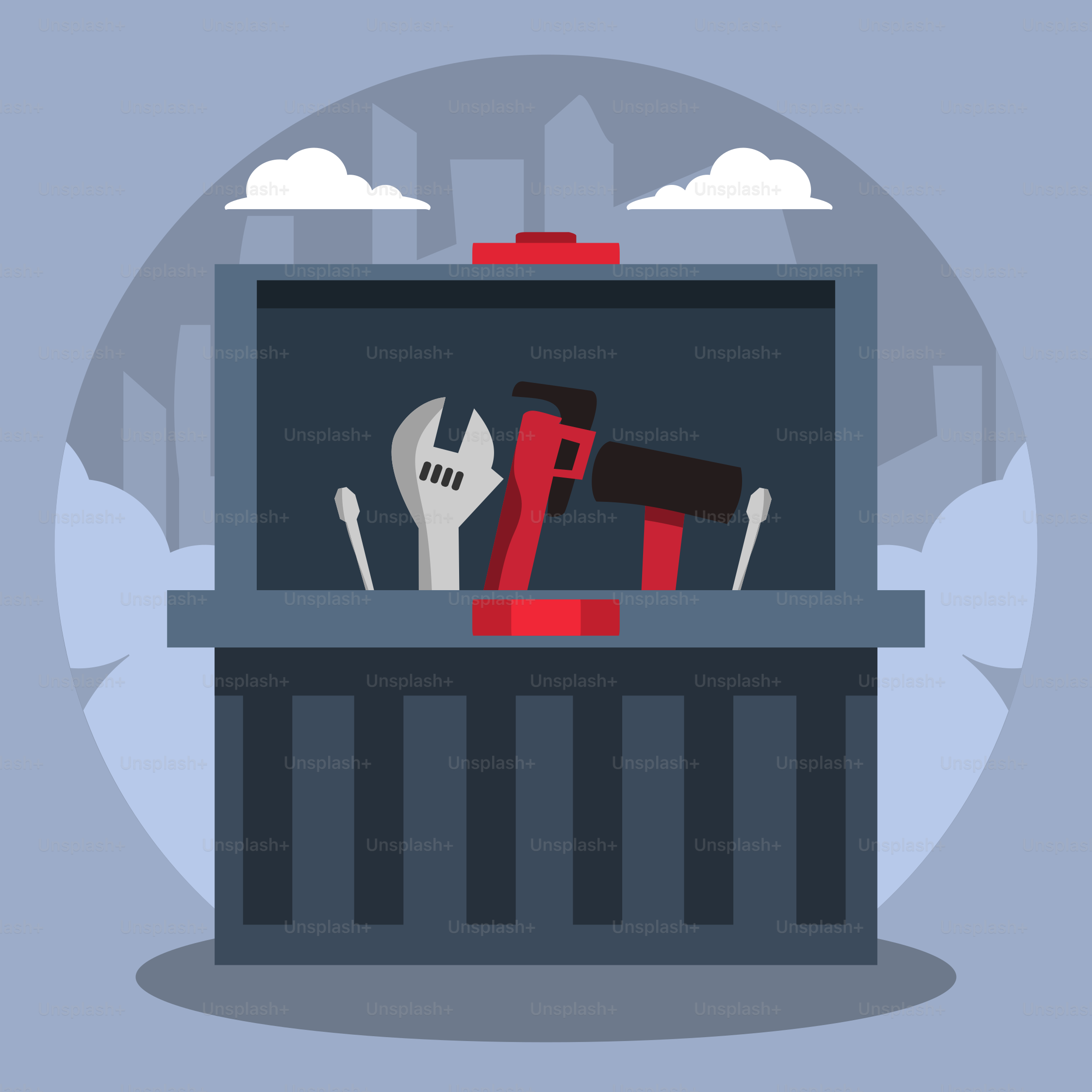 A toolbox with tools inside of it