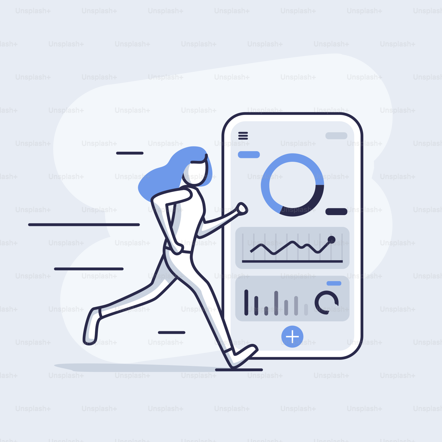 A person running past a cell phone